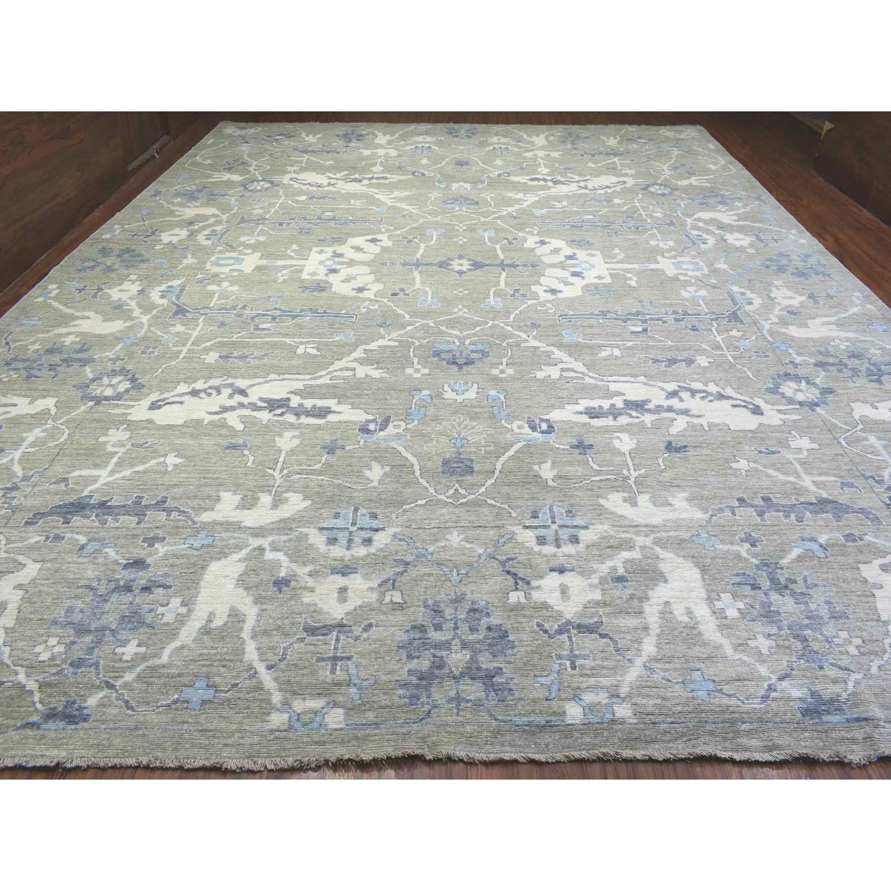 Oushak-And-Peshawar-Hand-Knotted-Rug-363655