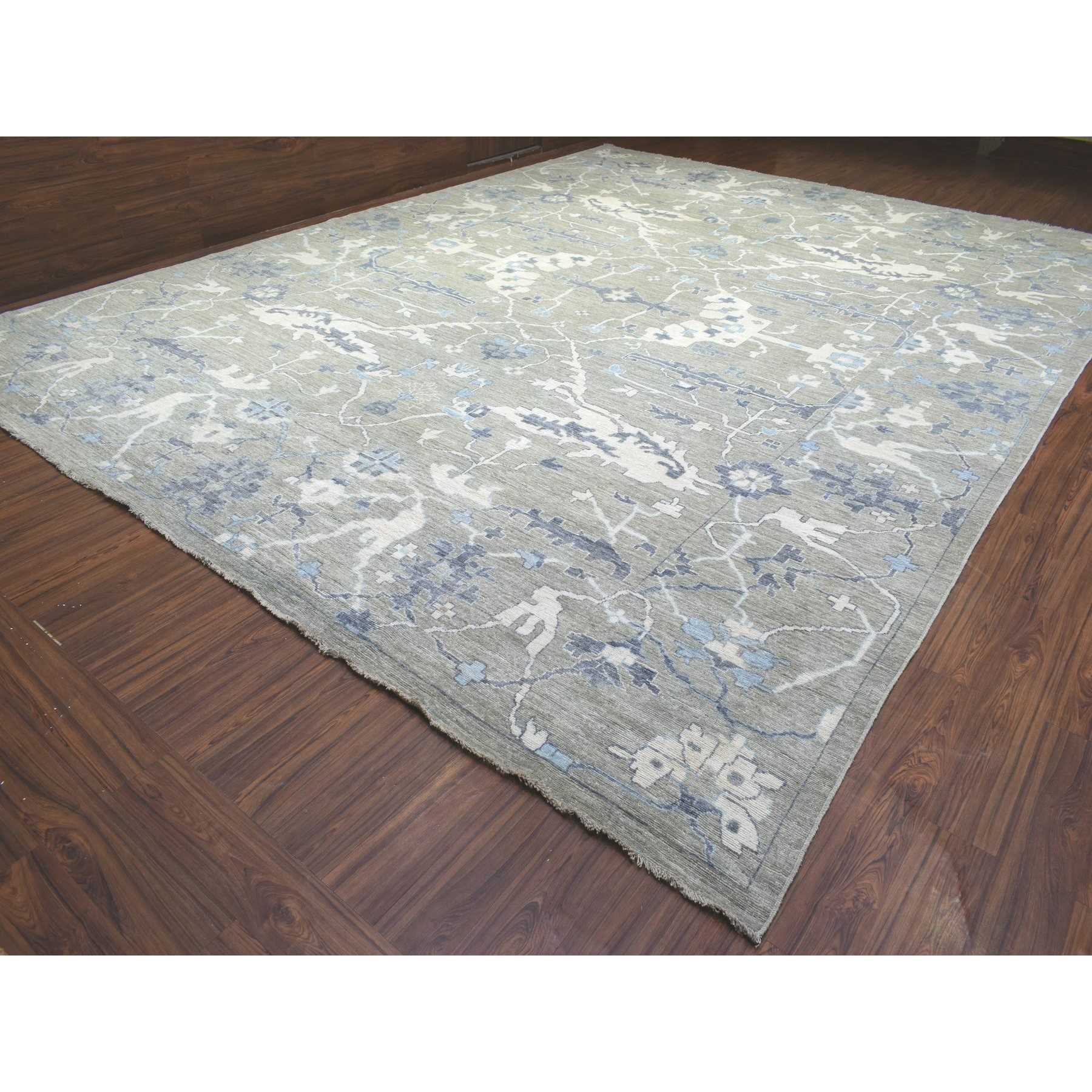 Oushak-And-Peshawar-Hand-Knotted-Rug-363655