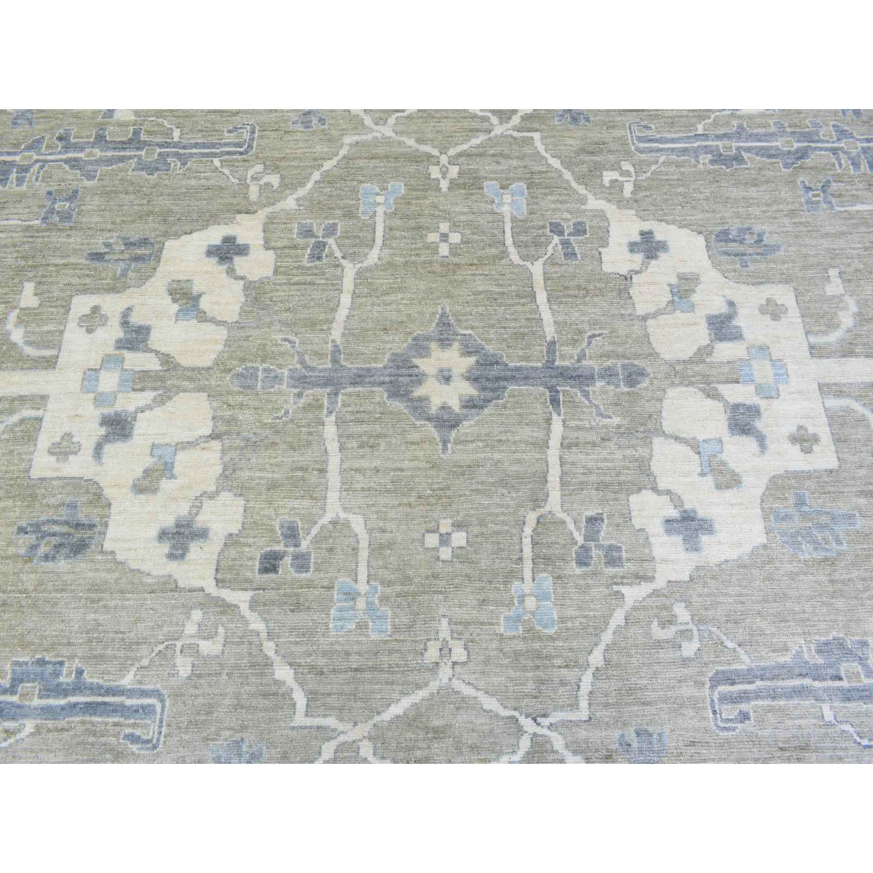 Oushak-And-Peshawar-Hand-Knotted-Rug-363655
