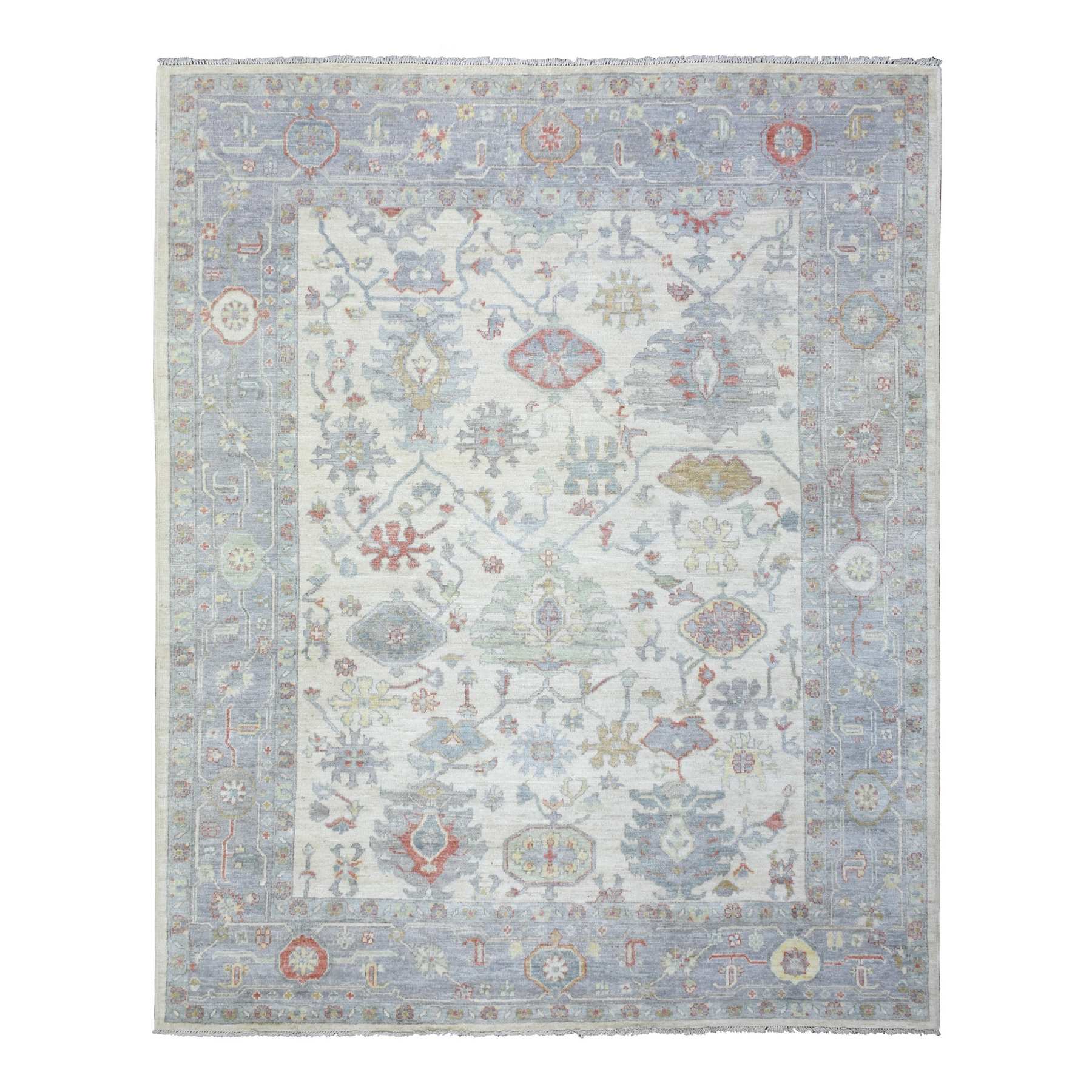 Oushak-And-Peshawar-Hand-Knotted-Rug-363870