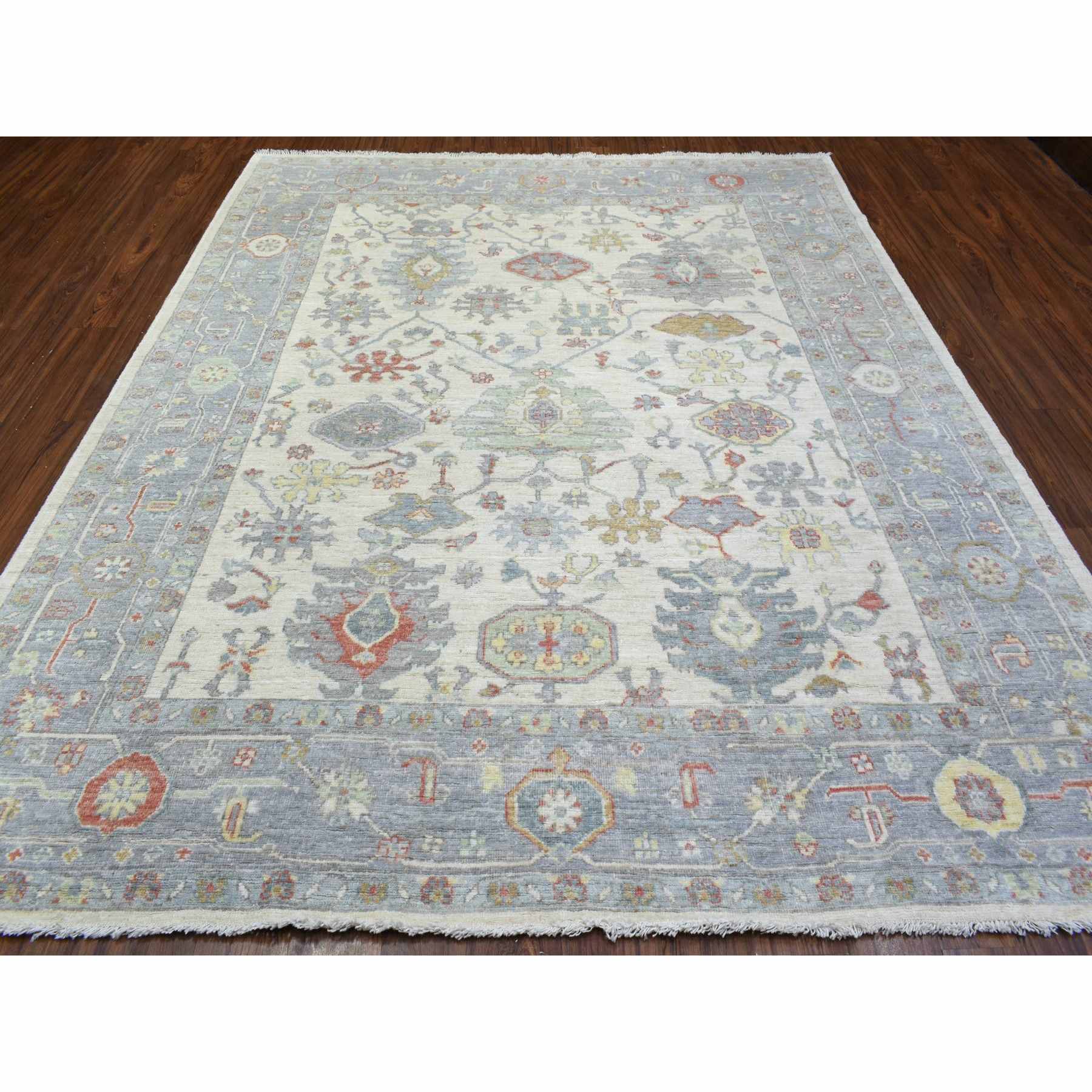 Oushak-And-Peshawar-Hand-Knotted-Rug-363870