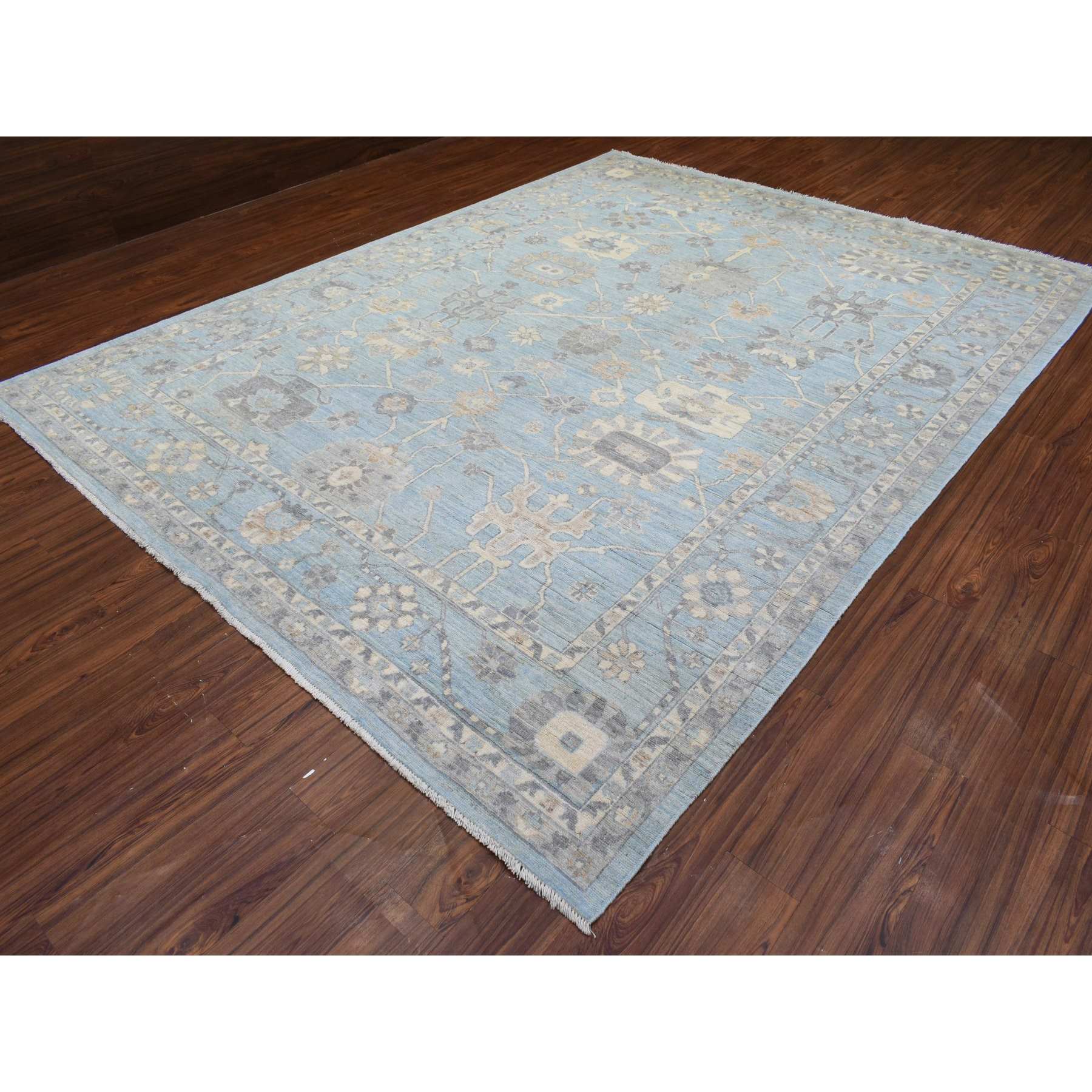 Oushak-And-Peshawar-Hand-Knotted-Rug-364060
