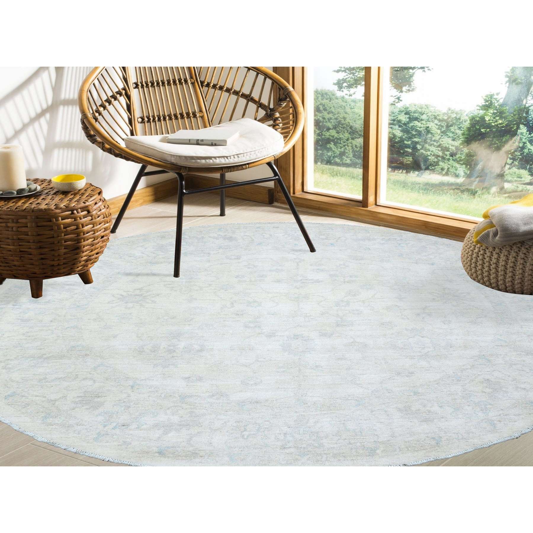 Oushak-And-Peshawar-Hand-Knotted-Rug-364405