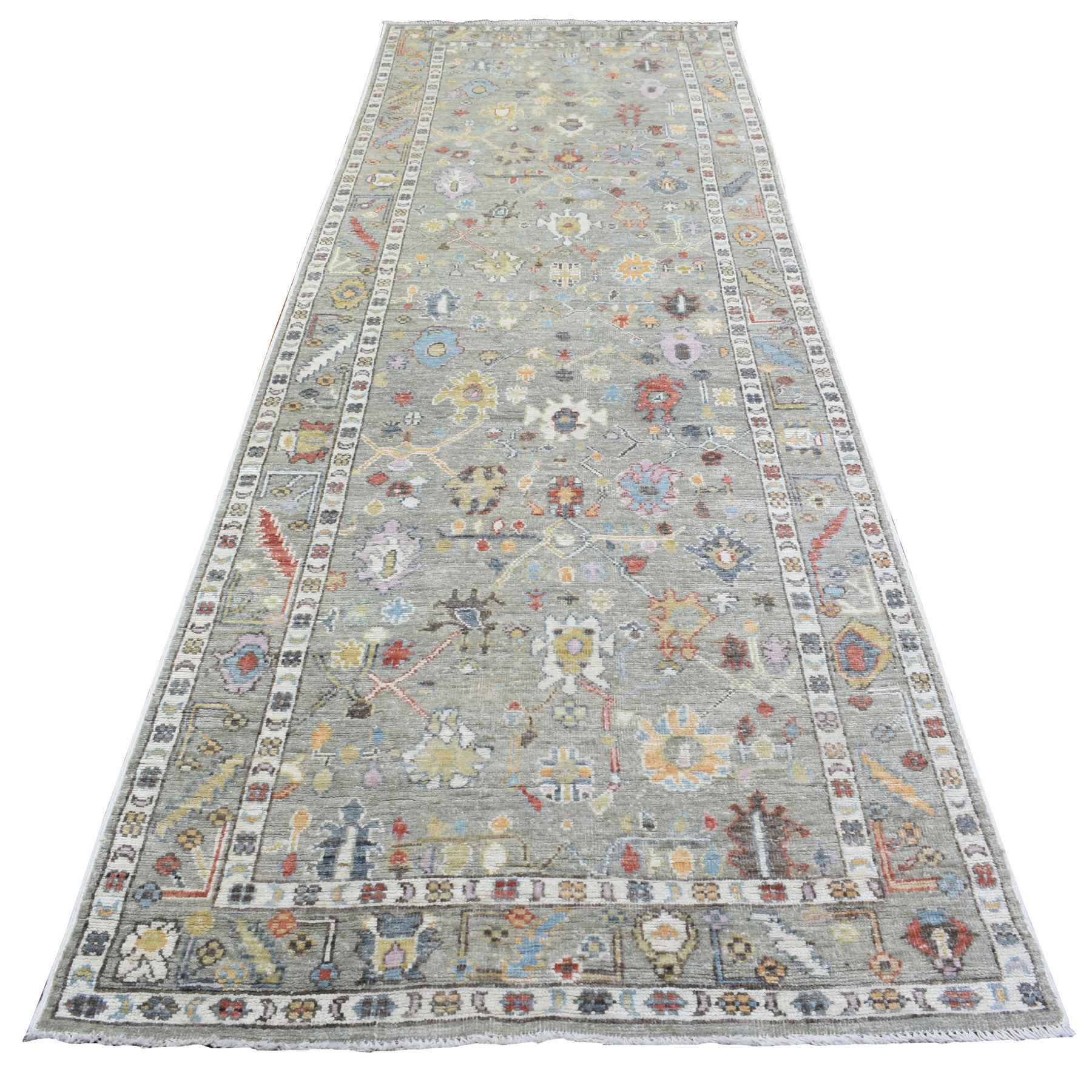 Oushak-And-Peshawar-Hand-Knotted-Rug-364520