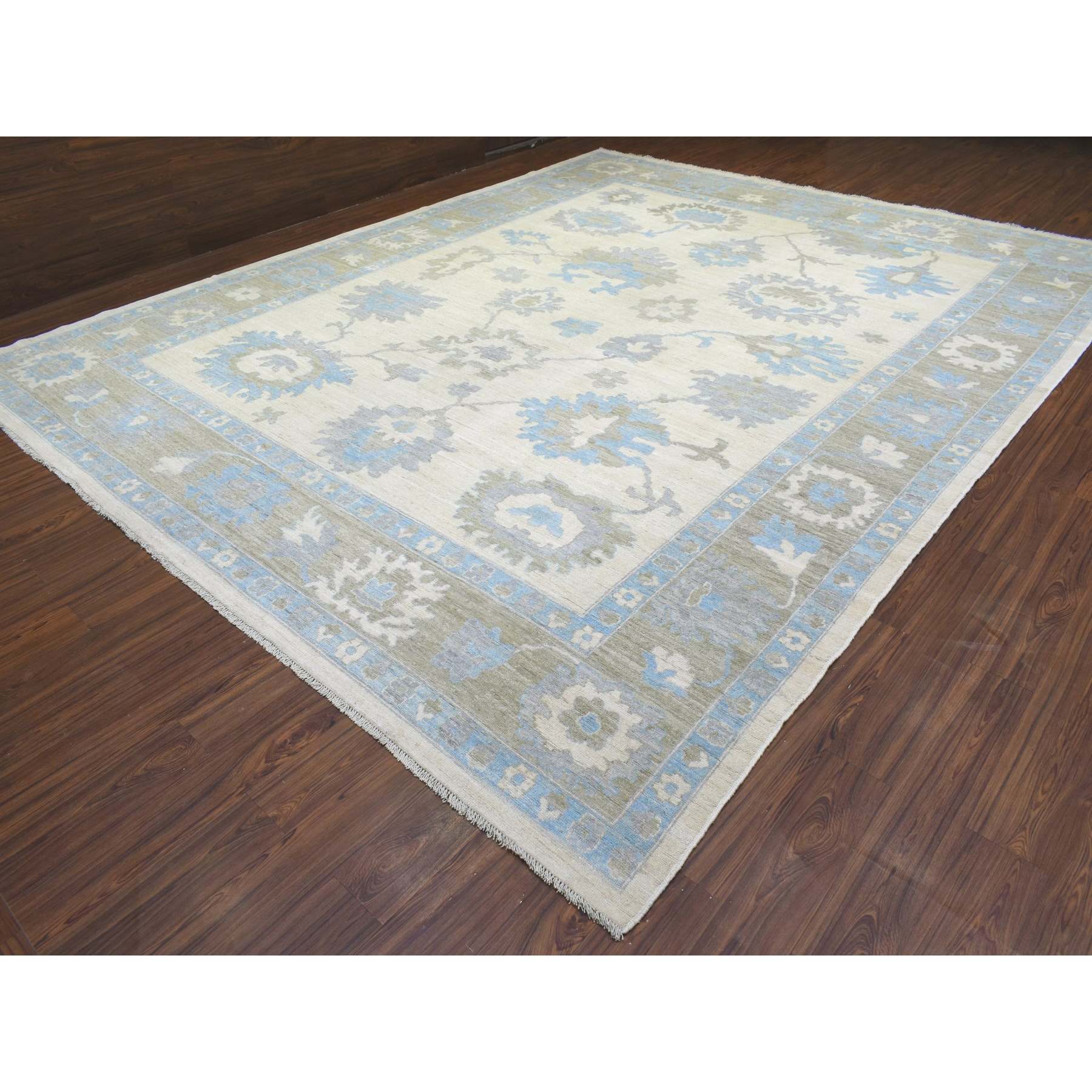 Oushak-And-Peshawar-Hand-Knotted-Rug-364635
