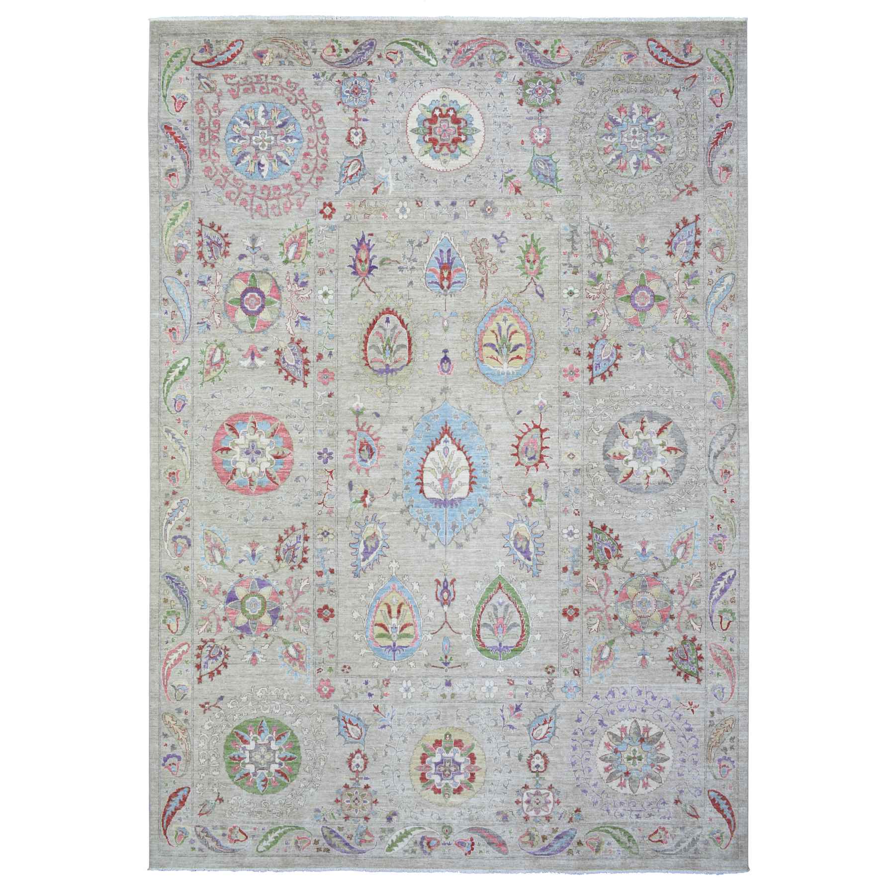 Oushak-And-Peshawar-Hand-Knotted-Rug-364645