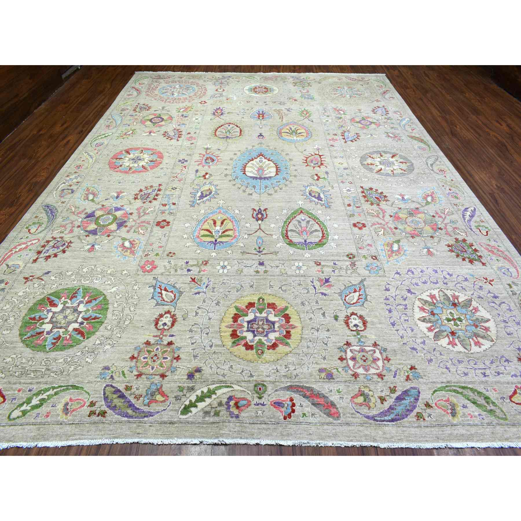 Oushak-And-Peshawar-Hand-Knotted-Rug-364645