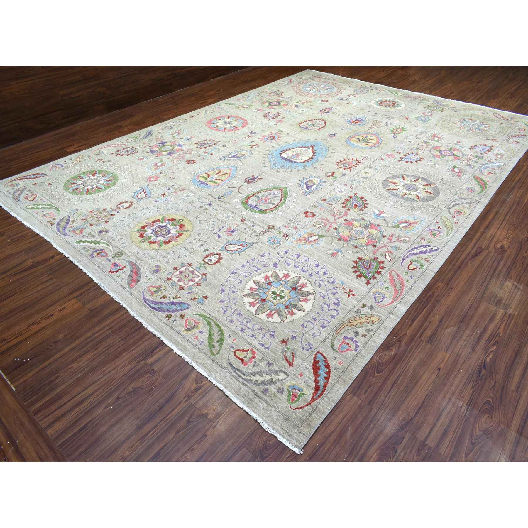 Oushak-And-Peshawar-Hand-Knotted-Rug-364645