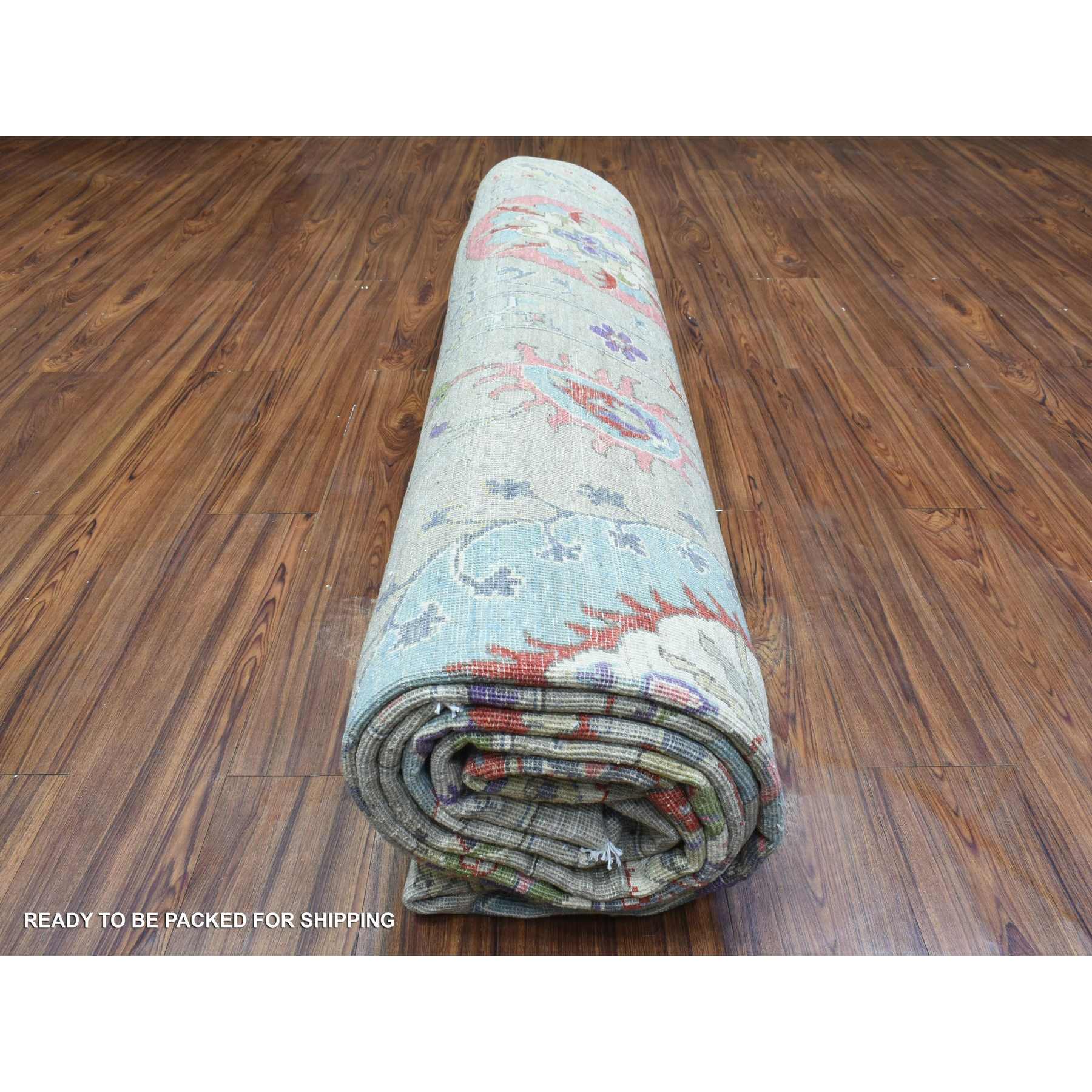 Oushak-And-Peshawar-Hand-Knotted-Rug-364645
