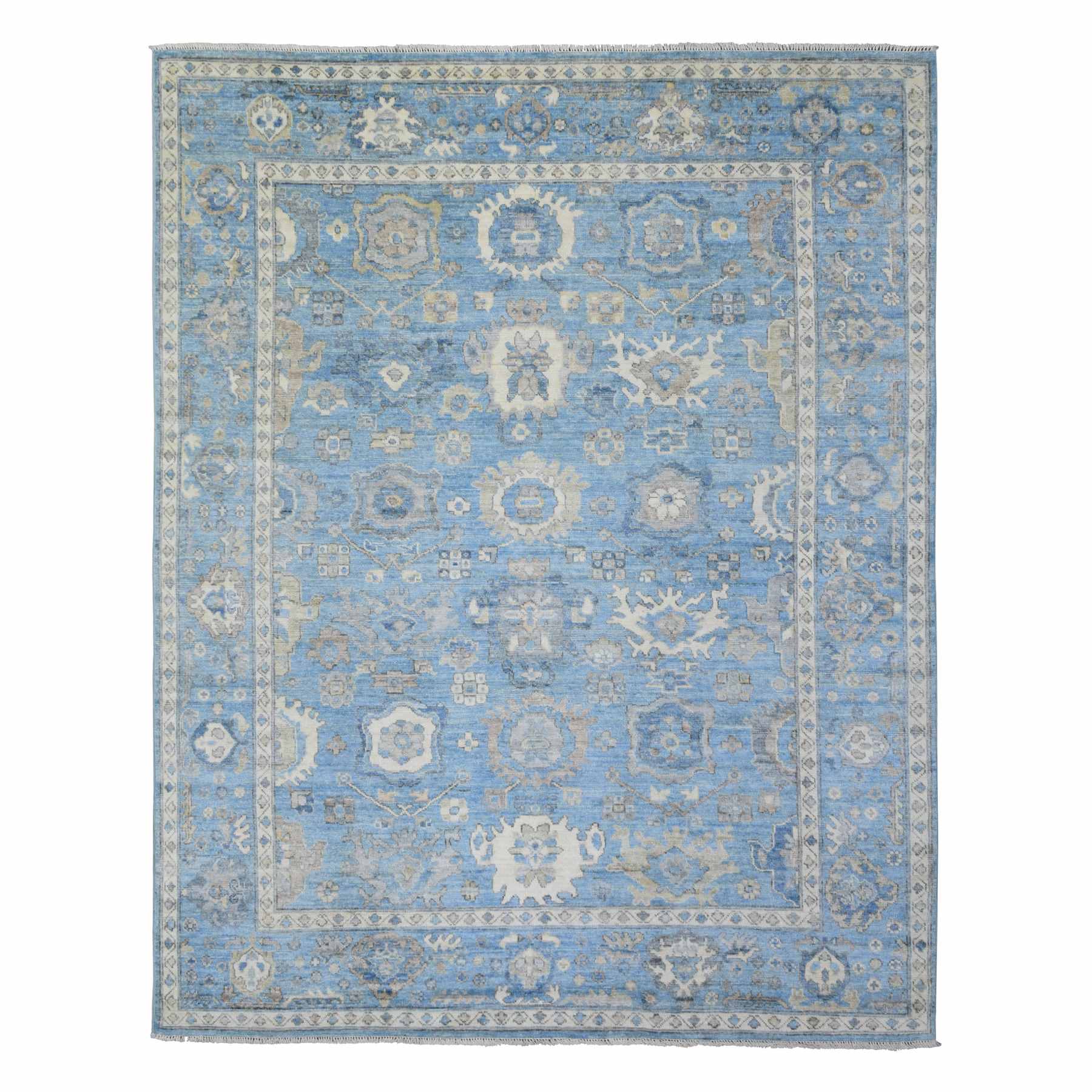 Oushak-And-Peshawar-Hand-Knotted-Rug-364680