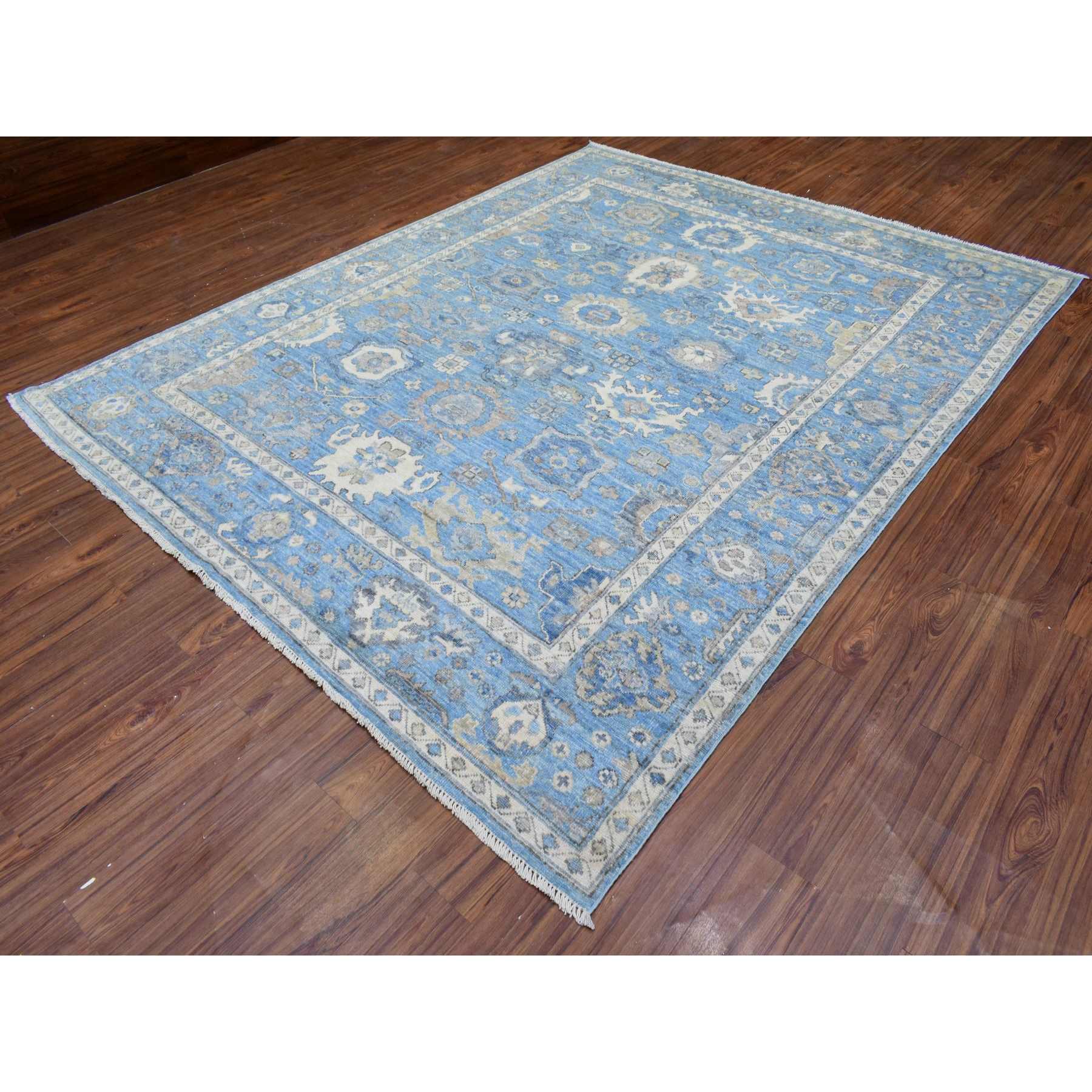 Oushak-And-Peshawar-Hand-Knotted-Rug-364680