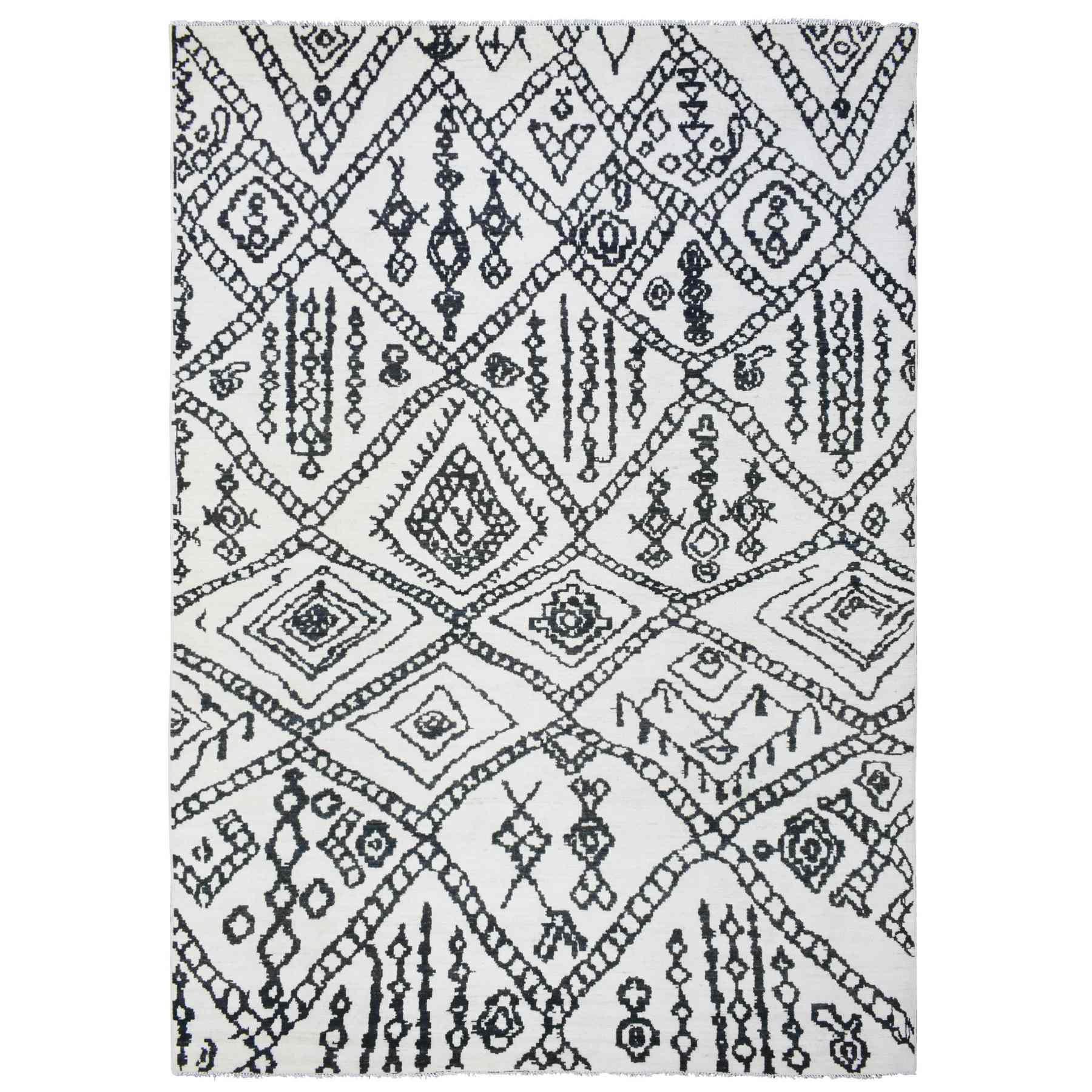 Tribal-Geometric-Hand-Knotted-Rug-363080