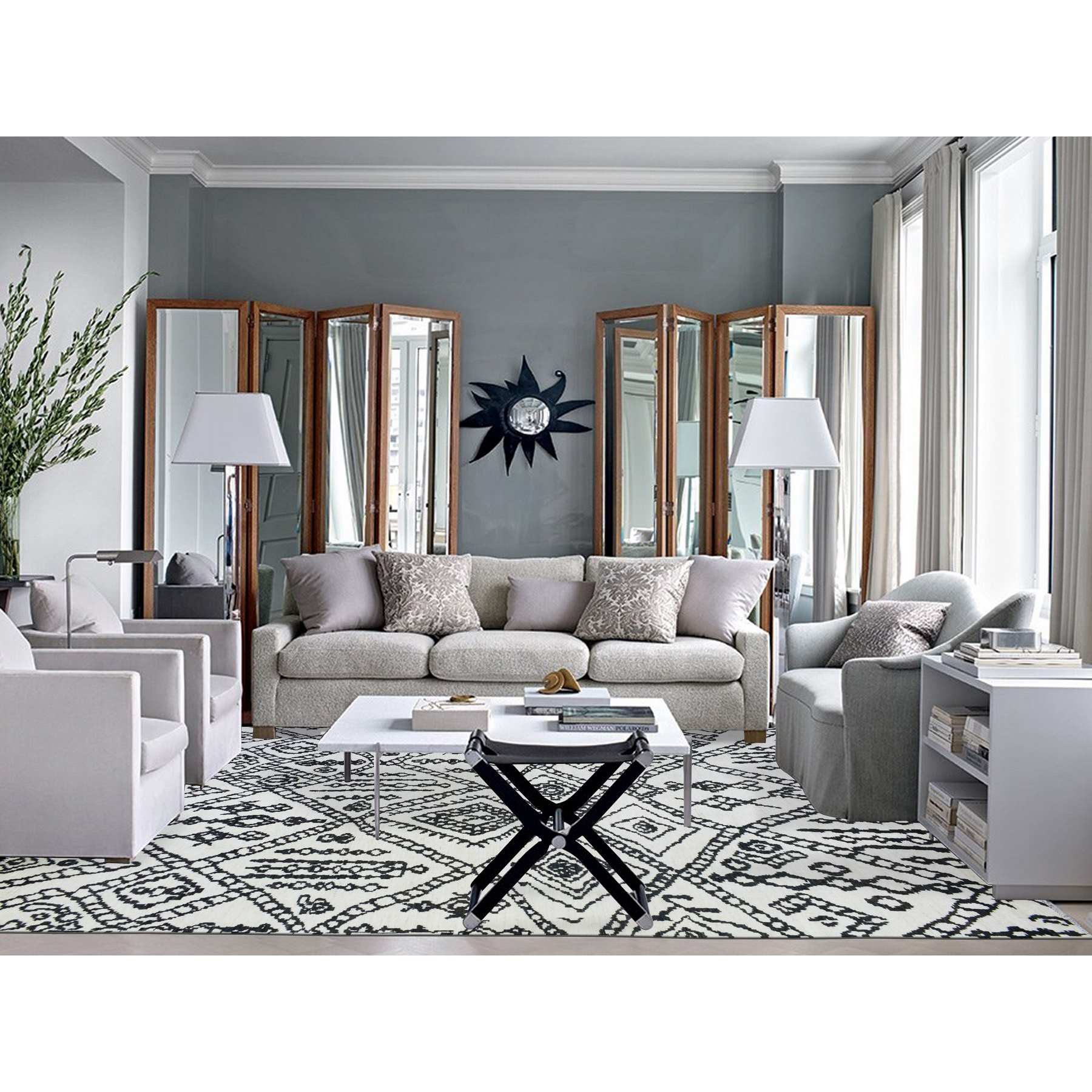 Tribal-Geometric-Hand-Knotted-Rug-363080