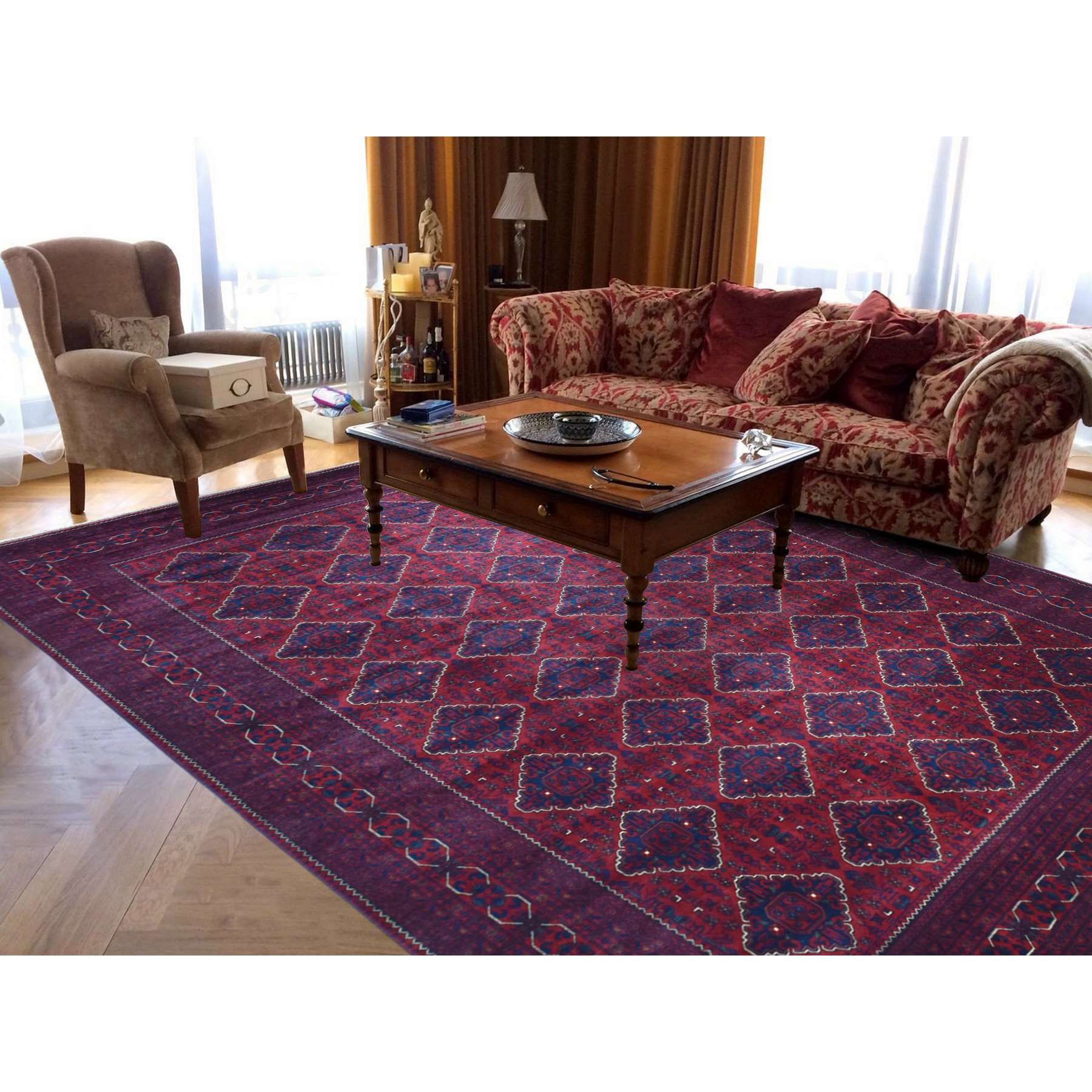 Tribal-Geometric-Hand-Knotted-Rug-363305