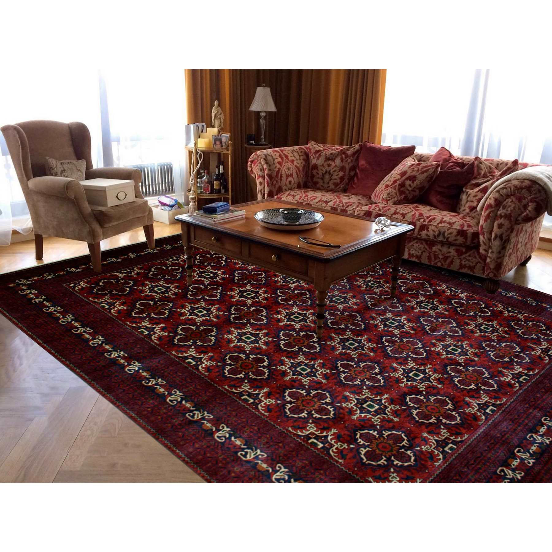 Tribal-Geometric-Hand-Knotted-Rug-363310