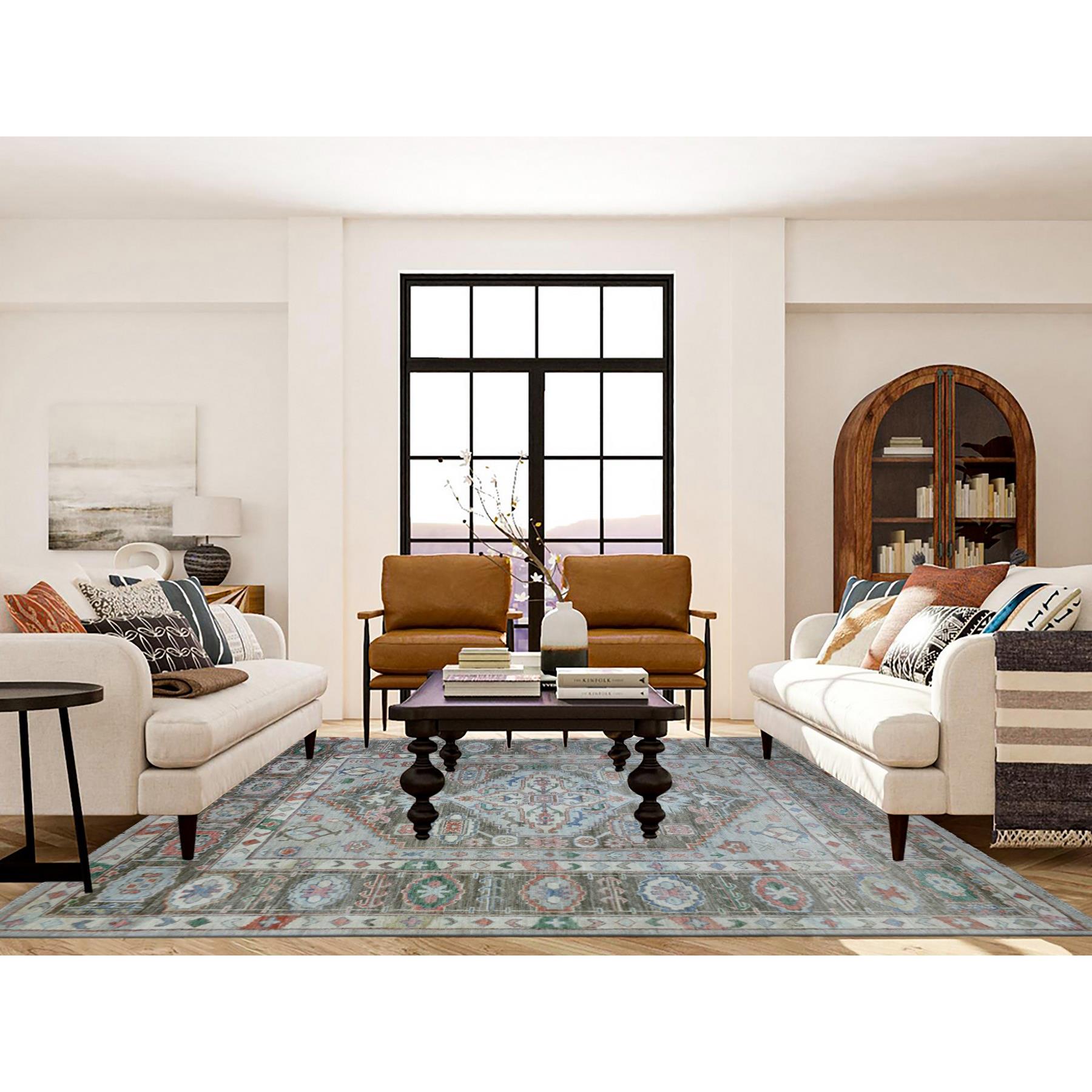 Tribal-Geometric-Hand-Knotted-Rug-364100