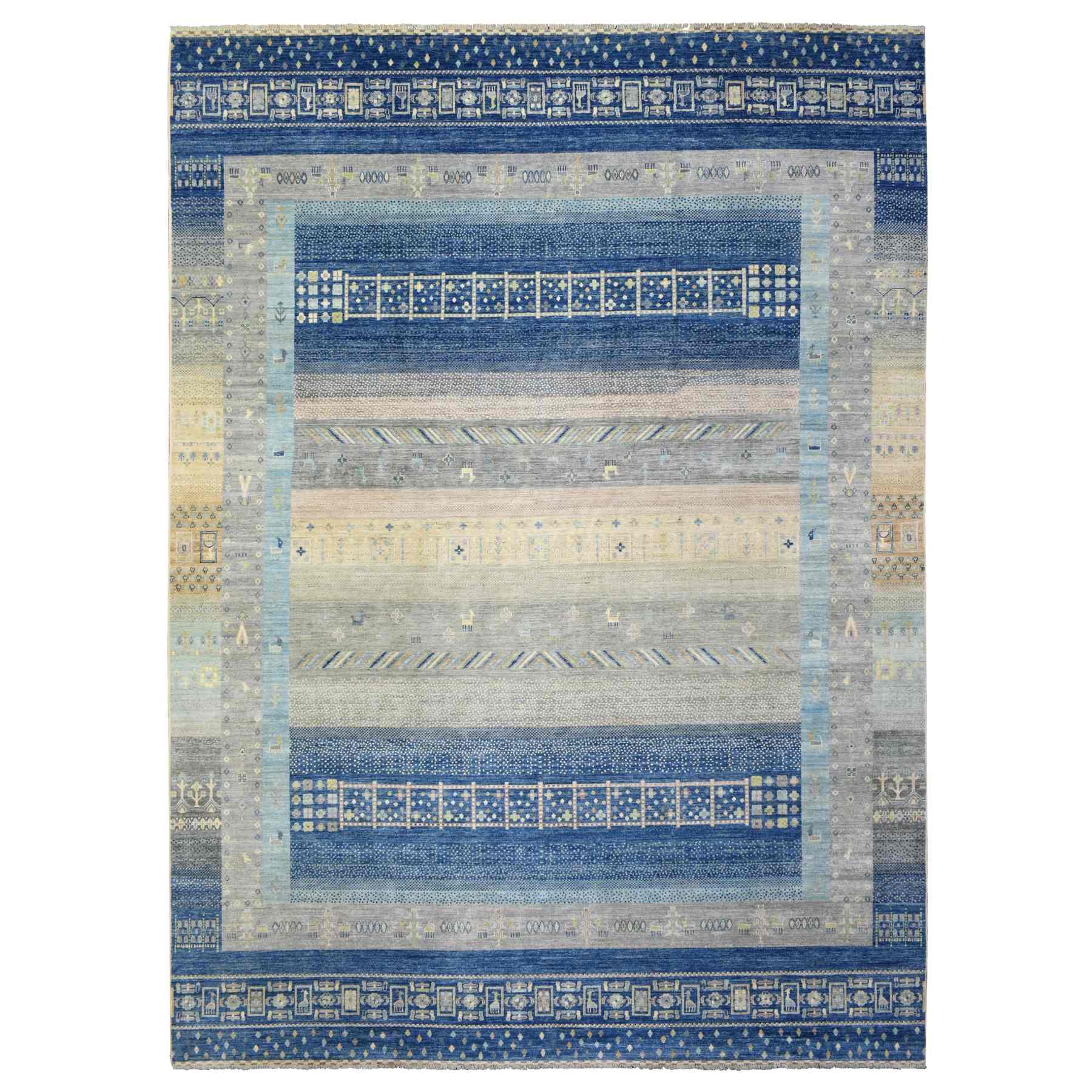 Tribal-Geometric-Hand-Knotted-Rug-364105