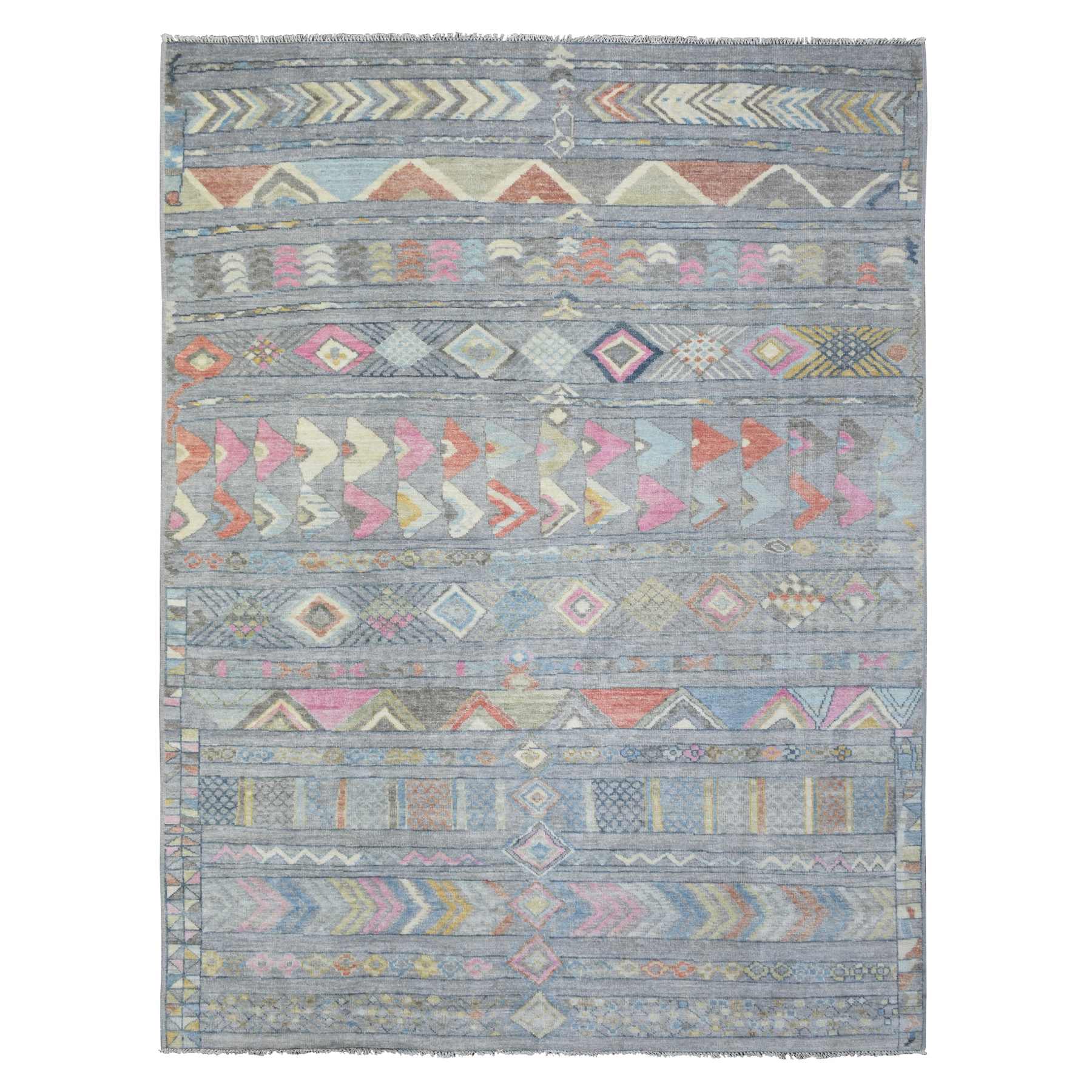 Tribal-Geometric-Hand-Knotted-Rug-364360