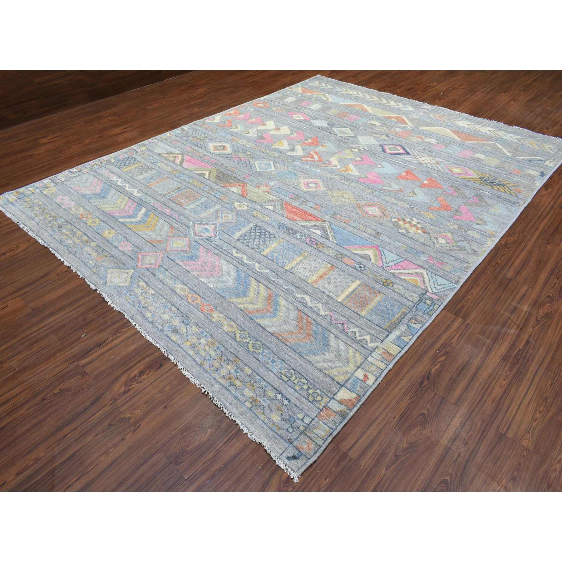 Tribal-Geometric-Hand-Knotted-Rug-364360