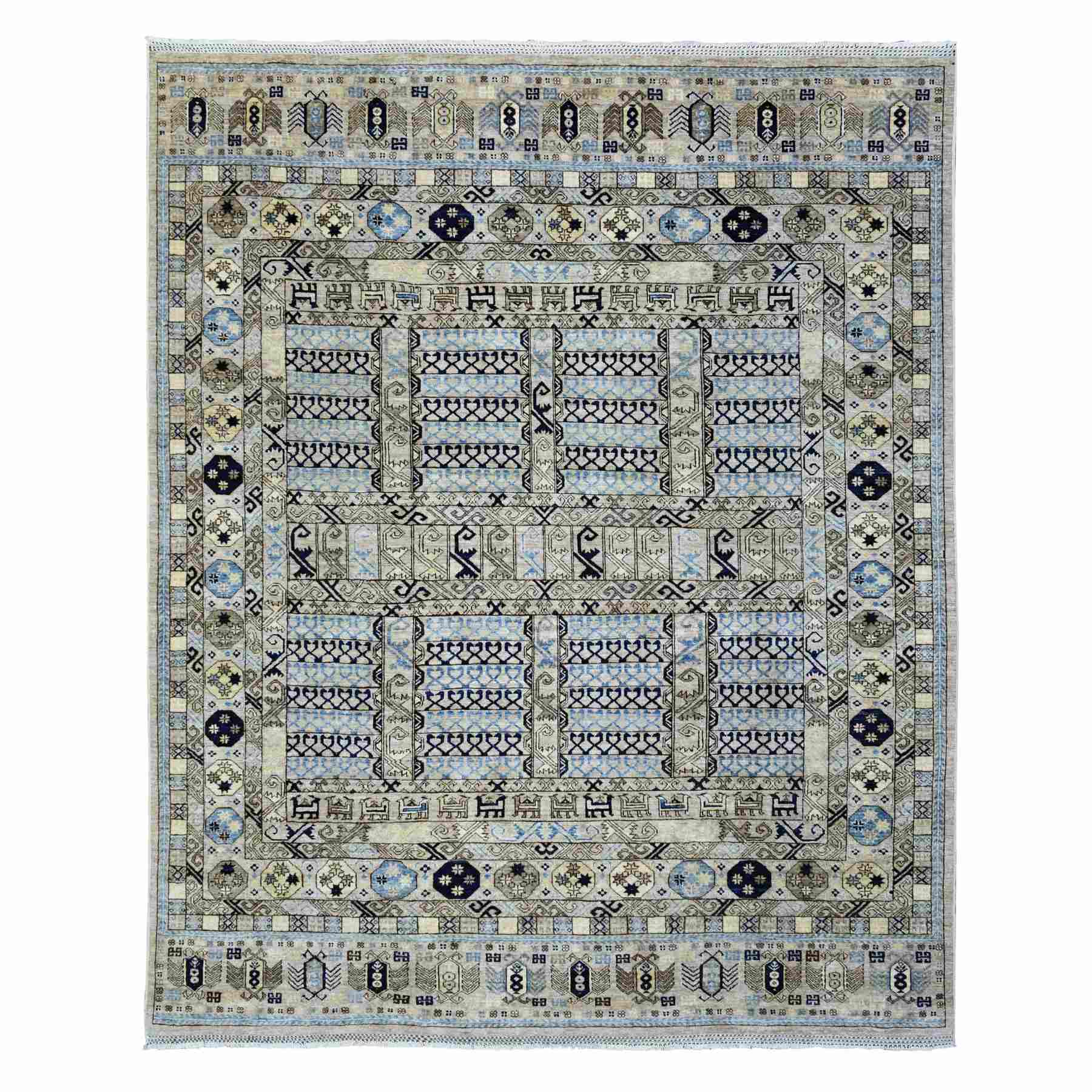 Tribal-Geometric-Hand-Knotted-Rug-364420