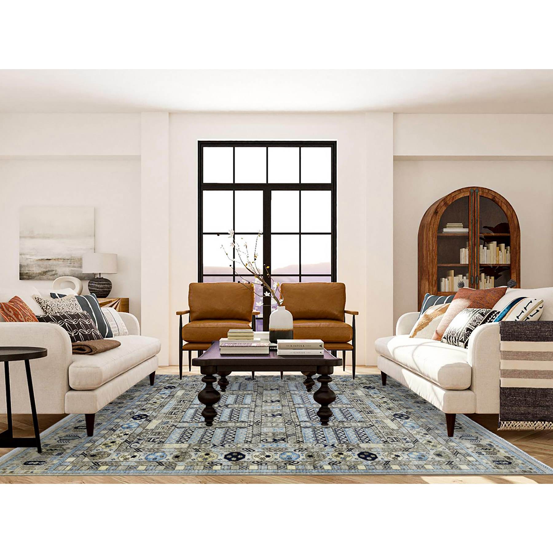Tribal-Geometric-Hand-Knotted-Rug-364420