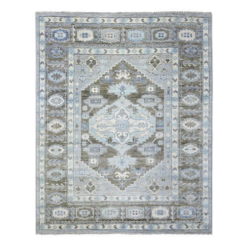 Light Gray Hand Knotted, Soft Wool, Anatolian Village Inspired Oushak, Oriental Rug
