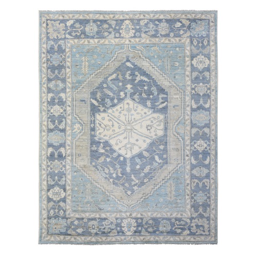 Light Blue, Afghan Anatolian Village Inspired with Geometric Design, Natural Dyes Densely Woven, Organic Wool Hand Knotted, Oriental Rug