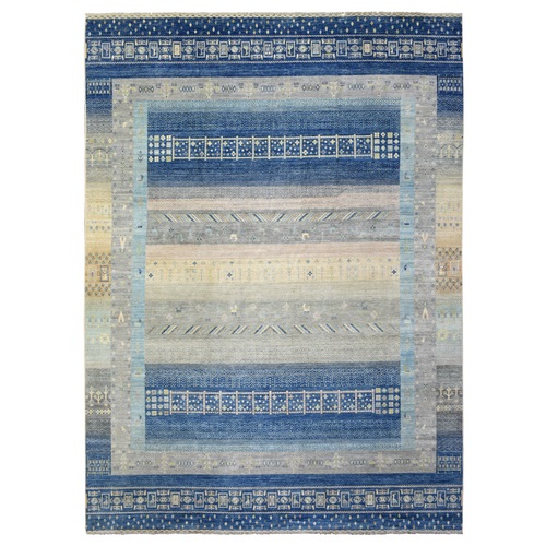 Denim Blue, Afghan Kashkuli Gabbeh Design Natural Dyes, Fine Weave Pure Wool Hand Knotted, Oriental Rug