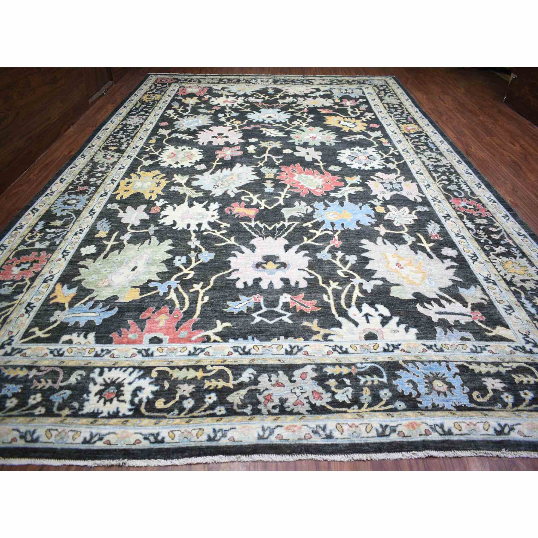 Oushak-And-Peshawar-Hand-Knotted-Rug-365110