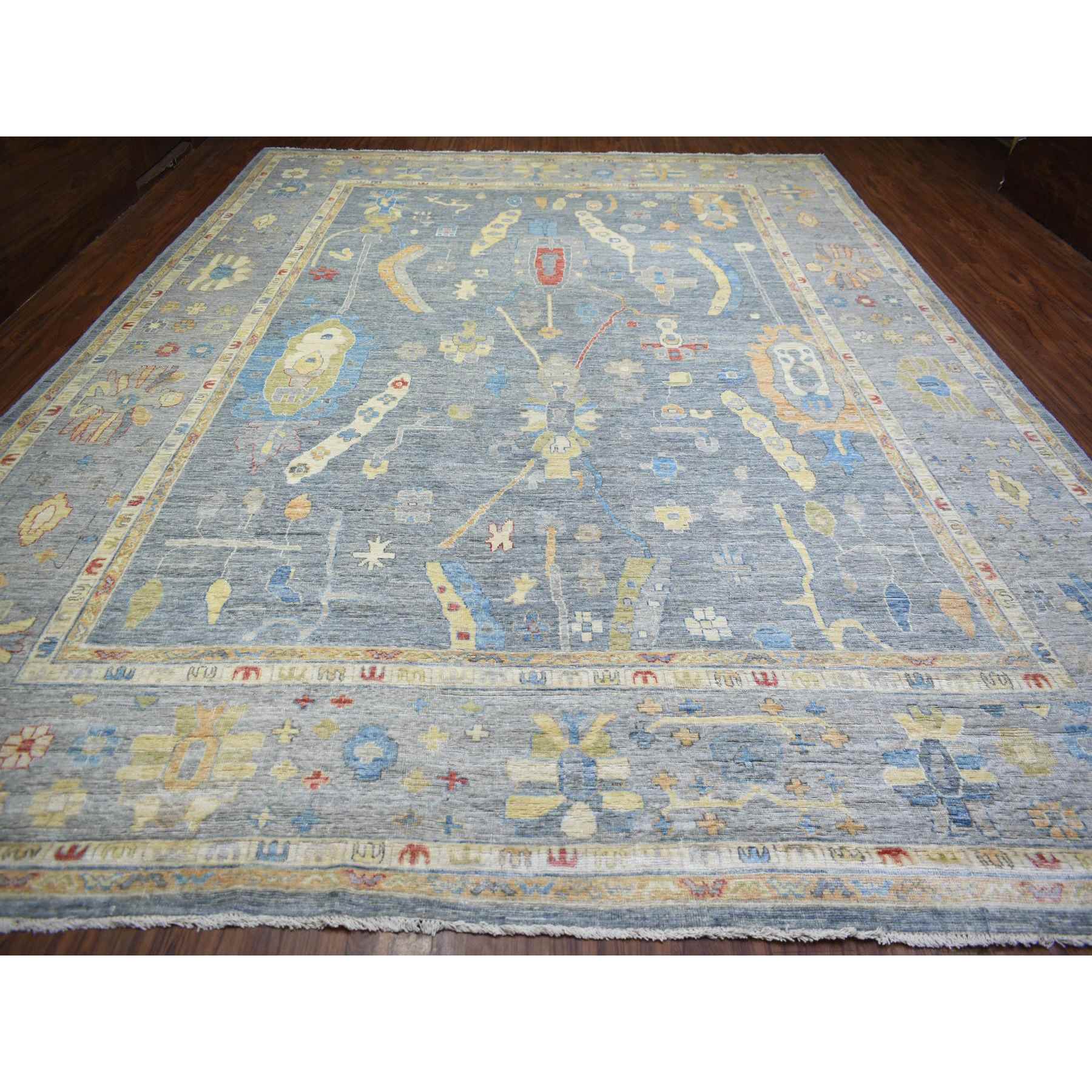 Oushak-And-Peshawar-Hand-Knotted-Rug-365120