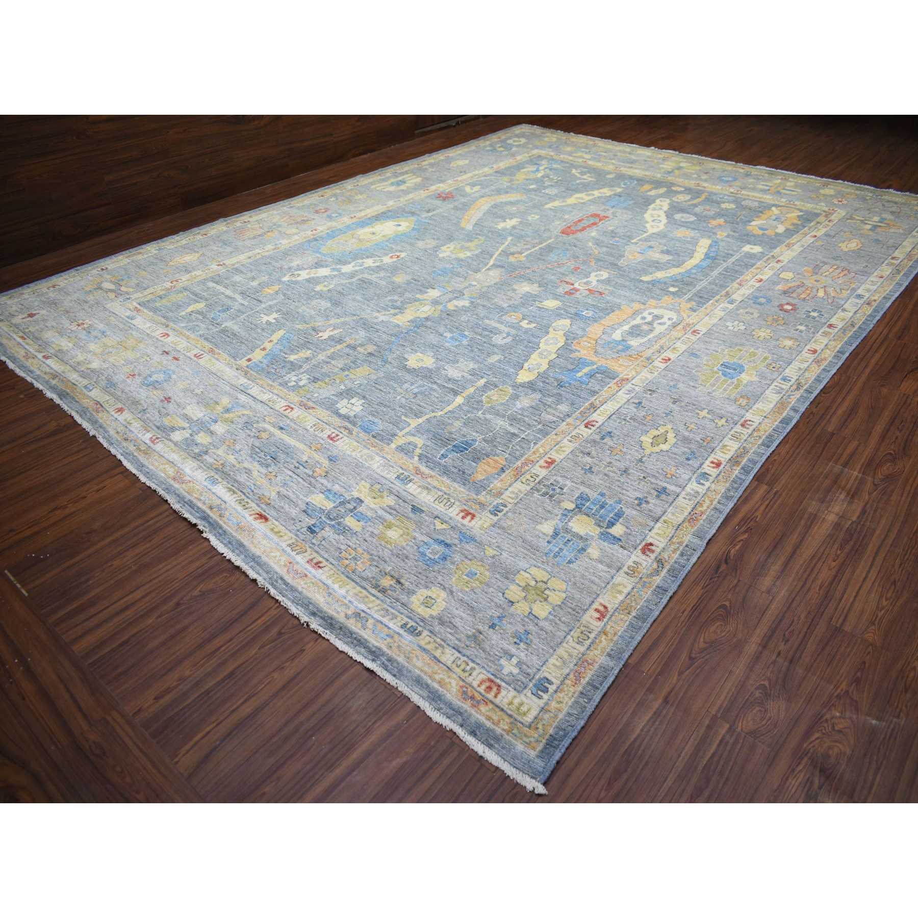 Oushak-And-Peshawar-Hand-Knotted-Rug-365120