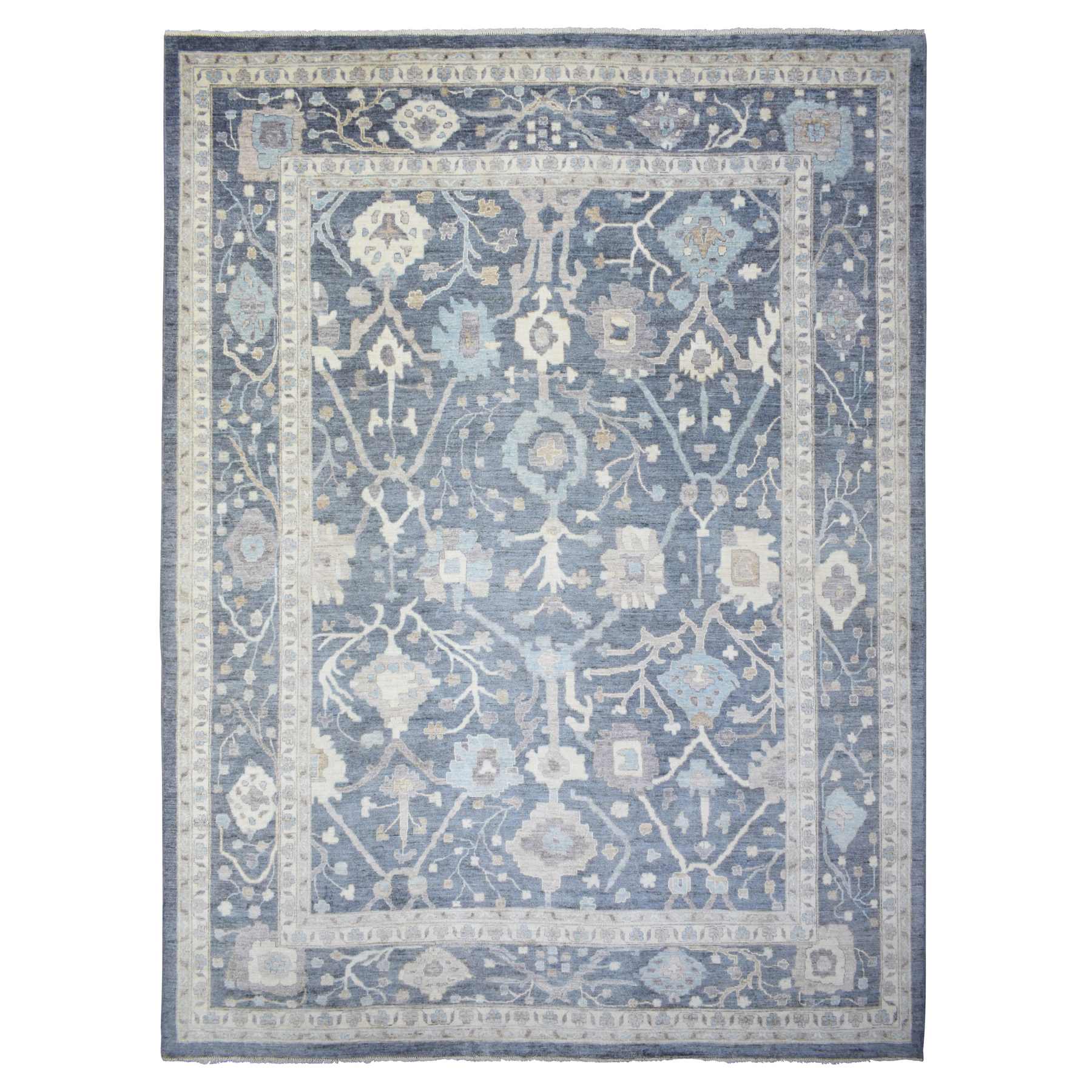 Oushak-And-Peshawar-Hand-Knotted-Rug-365135