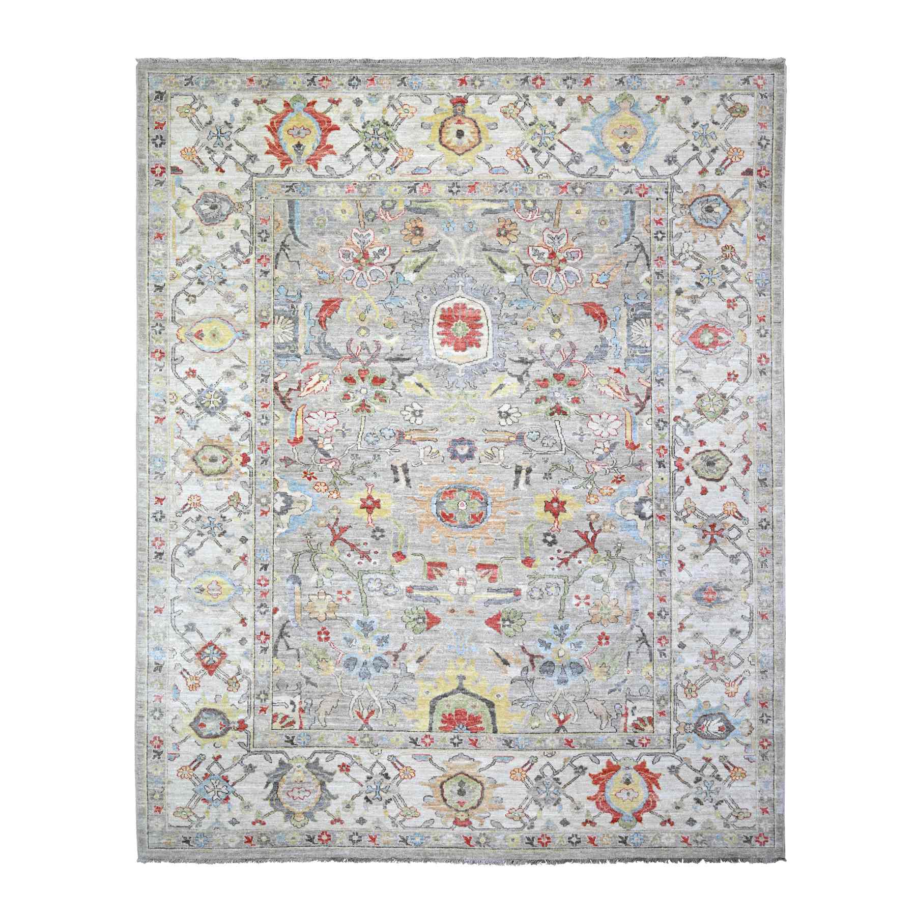 Oushak-And-Peshawar-Hand-Knotted-Rug-365615