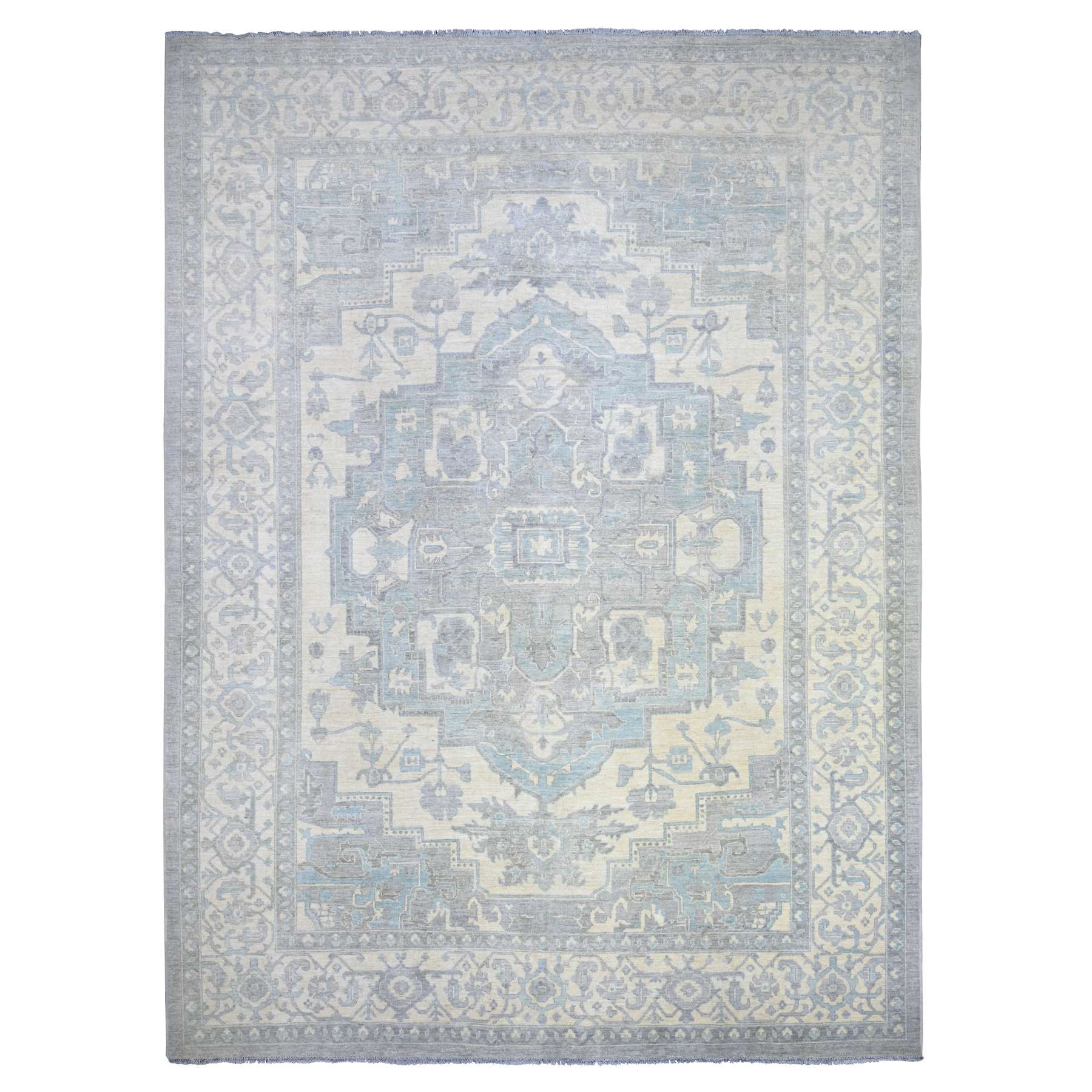 Oushak-And-Peshawar-Hand-Knotted-Rug-365640