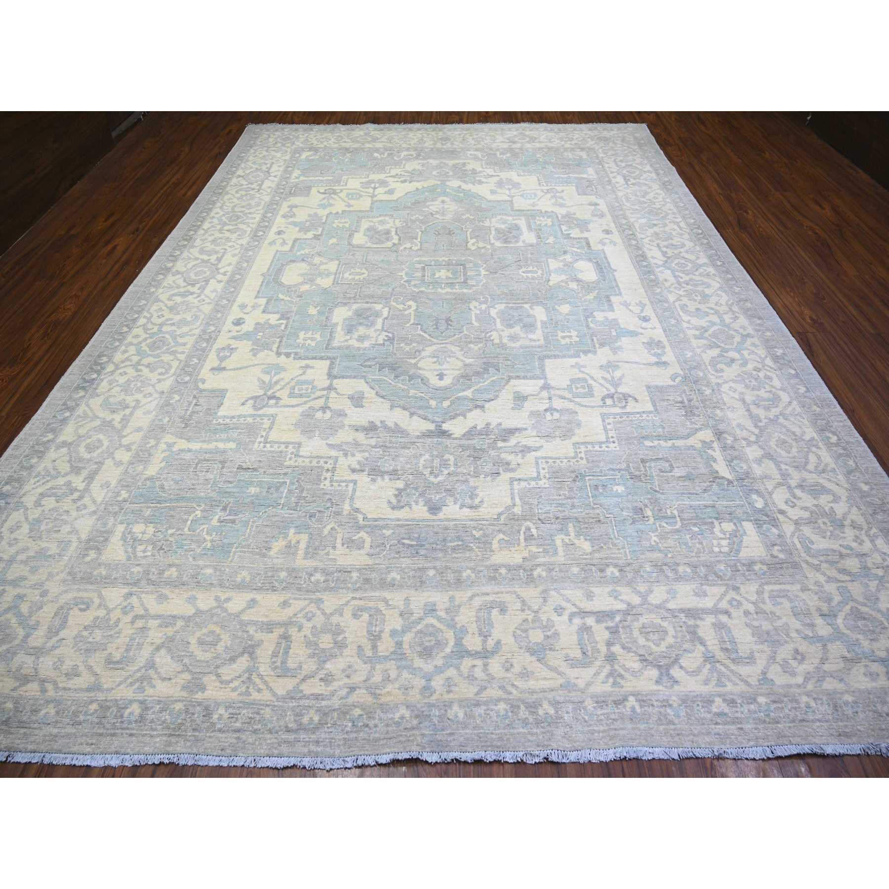 Oushak-And-Peshawar-Hand-Knotted-Rug-365640