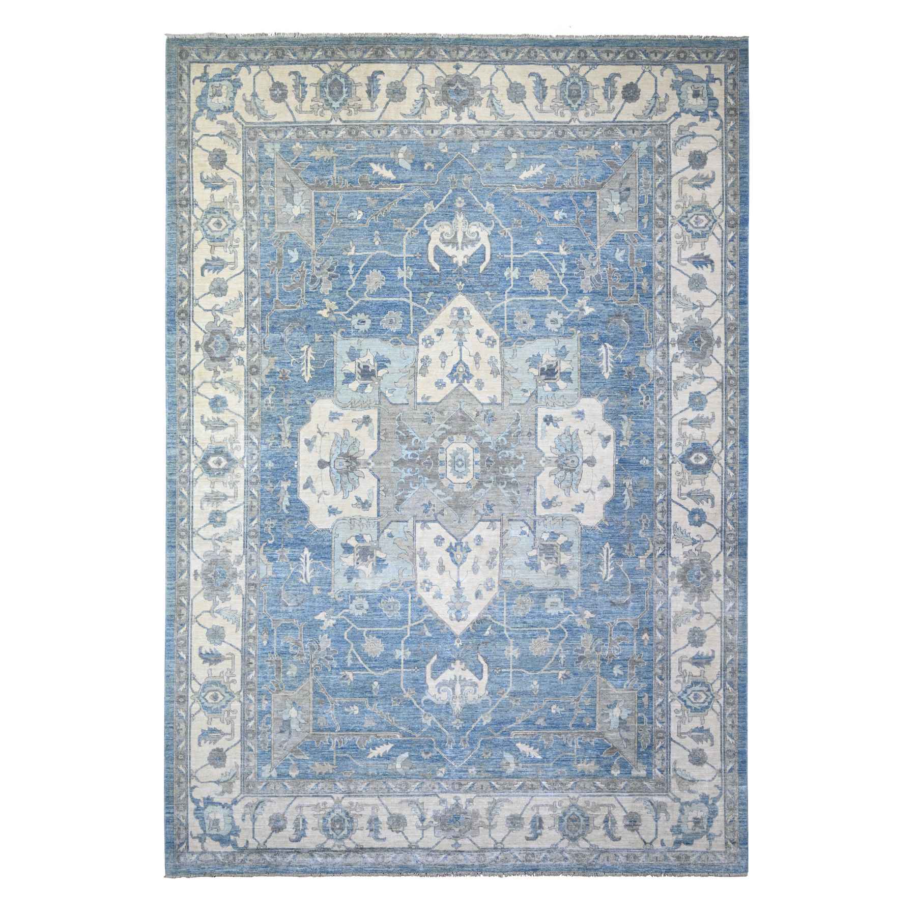 Oushak-And-Peshawar-Hand-Knotted-Rug-365645
