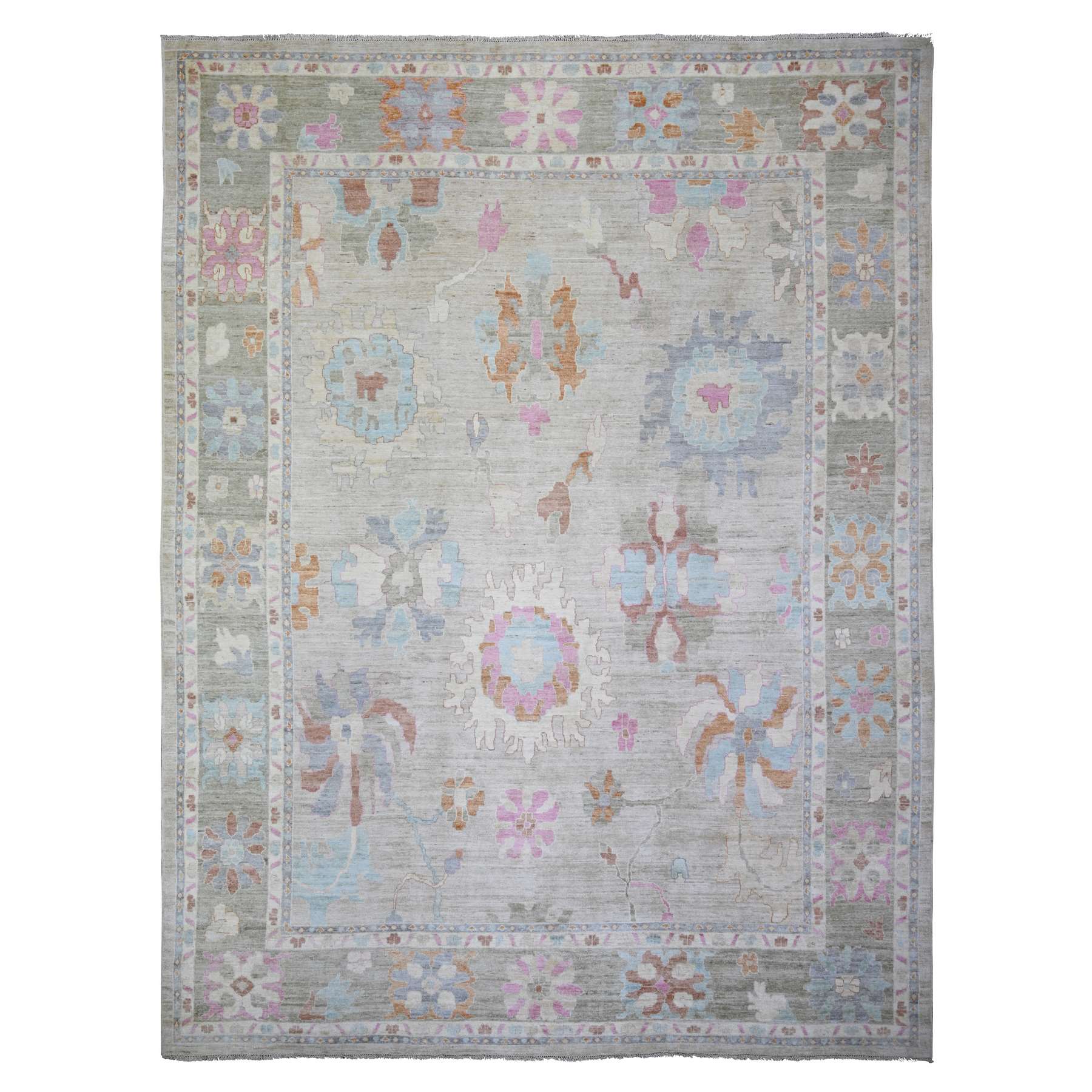 Oushak-And-Peshawar-Hand-Knotted-Rug-365735