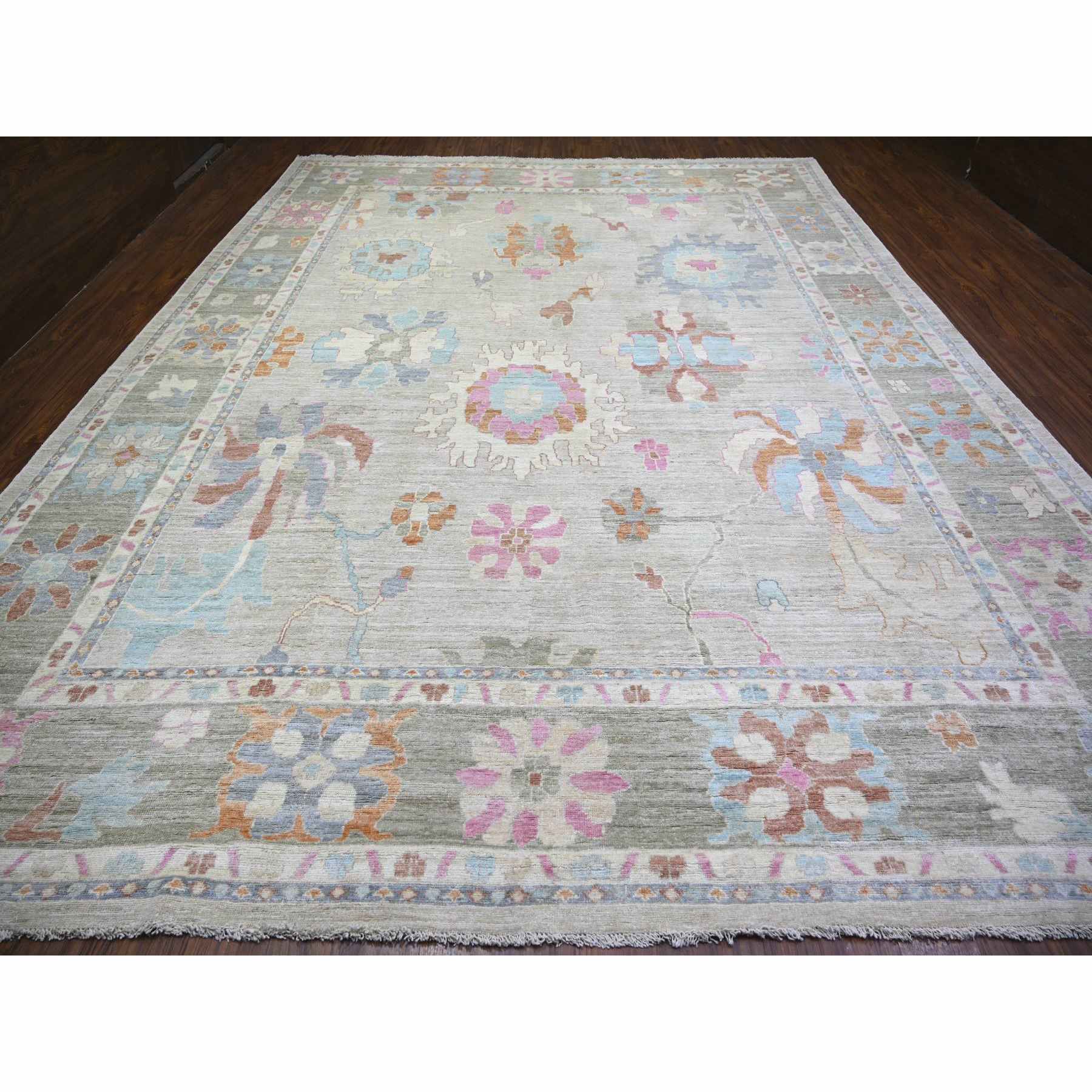 Oushak-And-Peshawar-Hand-Knotted-Rug-365735