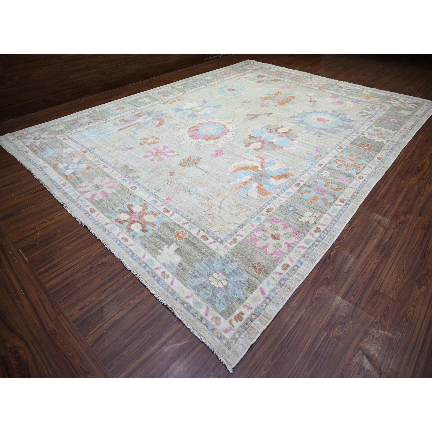Oushak-And-Peshawar-Hand-Knotted-Rug-365735