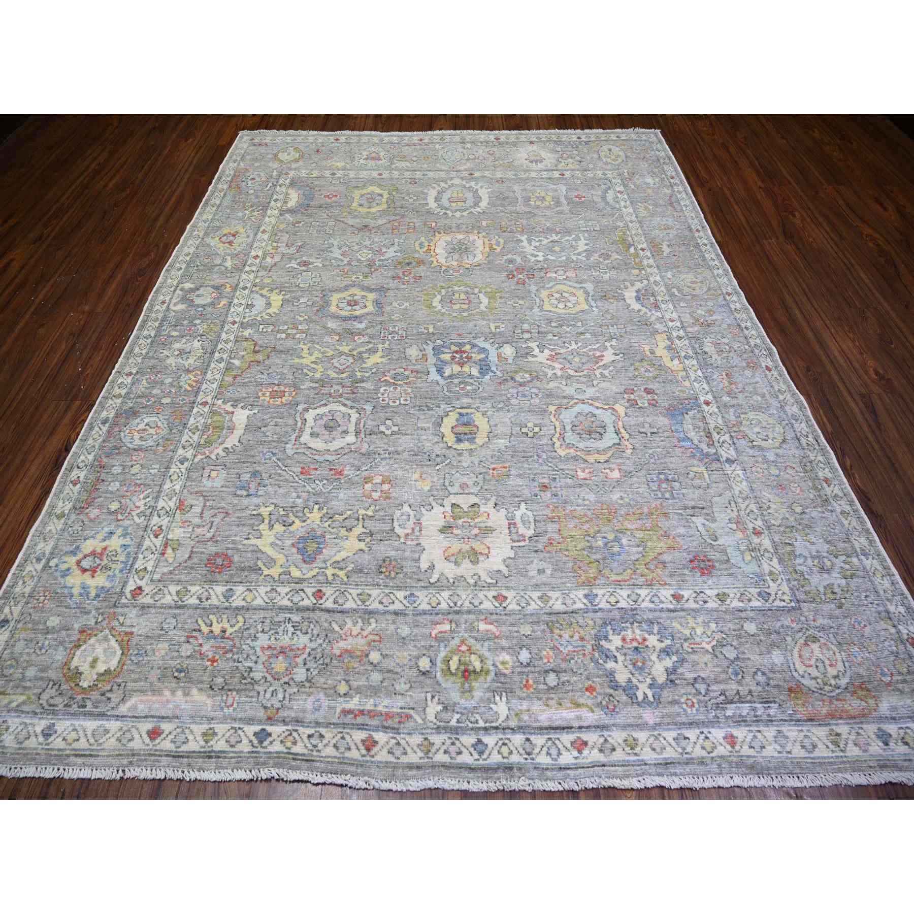 Oushak-And-Peshawar-Hand-Knotted-Rug-365955