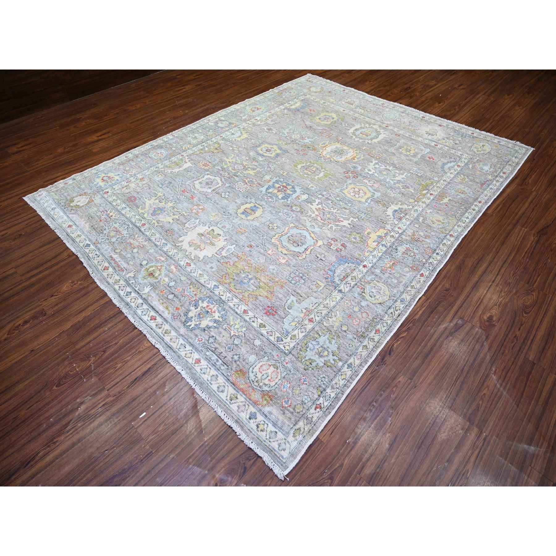 Oushak-And-Peshawar-Hand-Knotted-Rug-365955