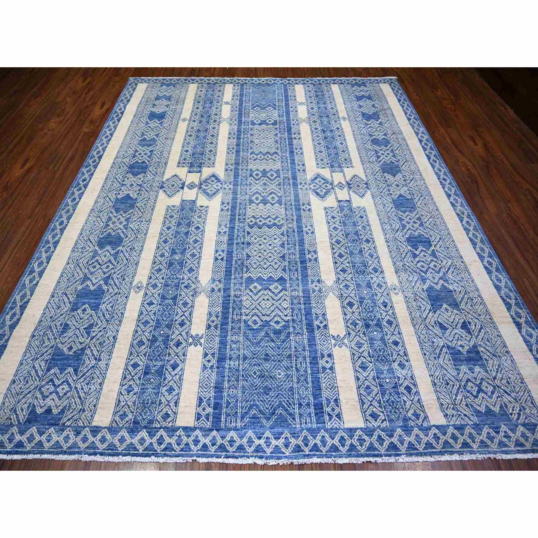 Oushak-And-Peshawar-Hand-Knotted-Rug-366370