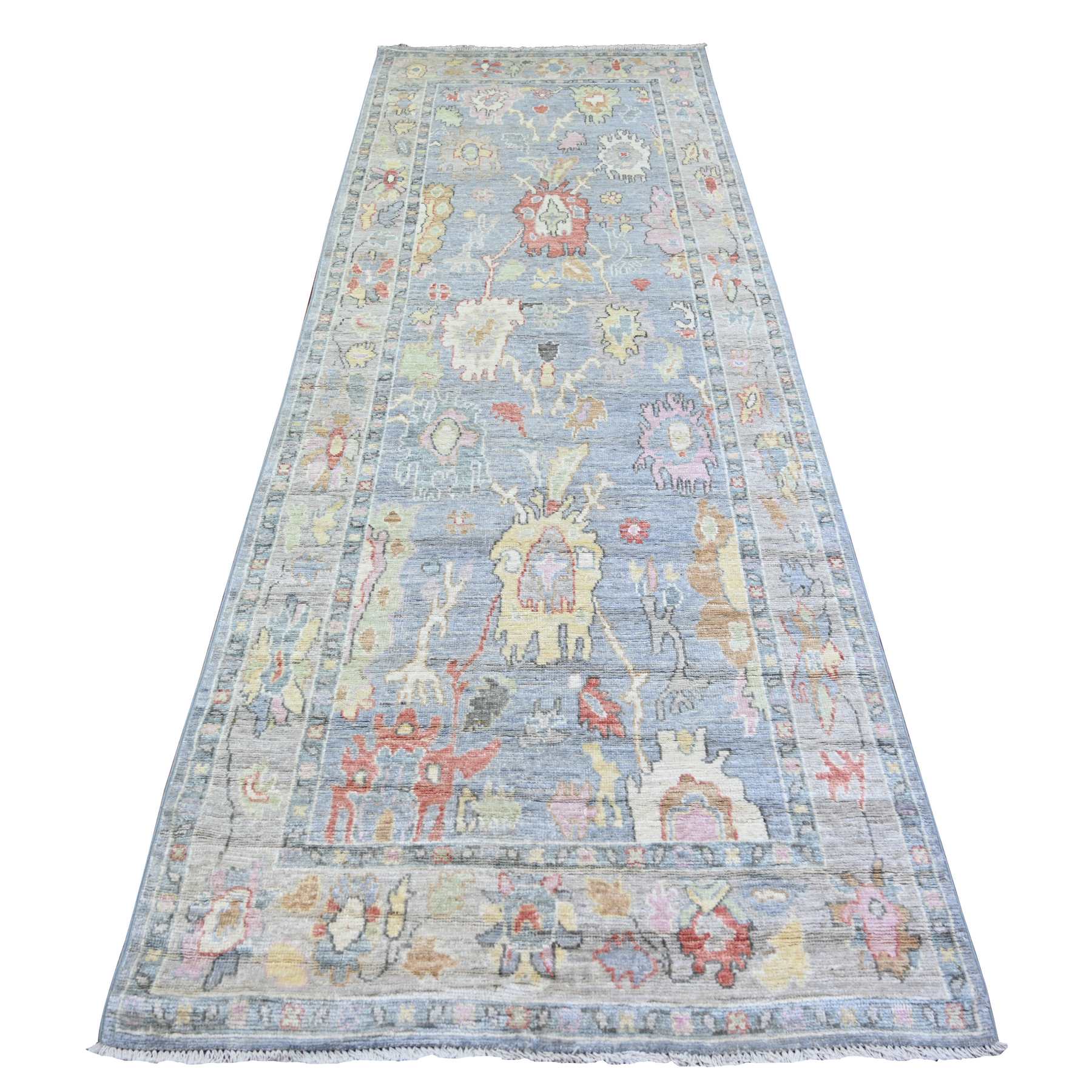 Oushak-And-Peshawar-Hand-Knotted-Rug-366480