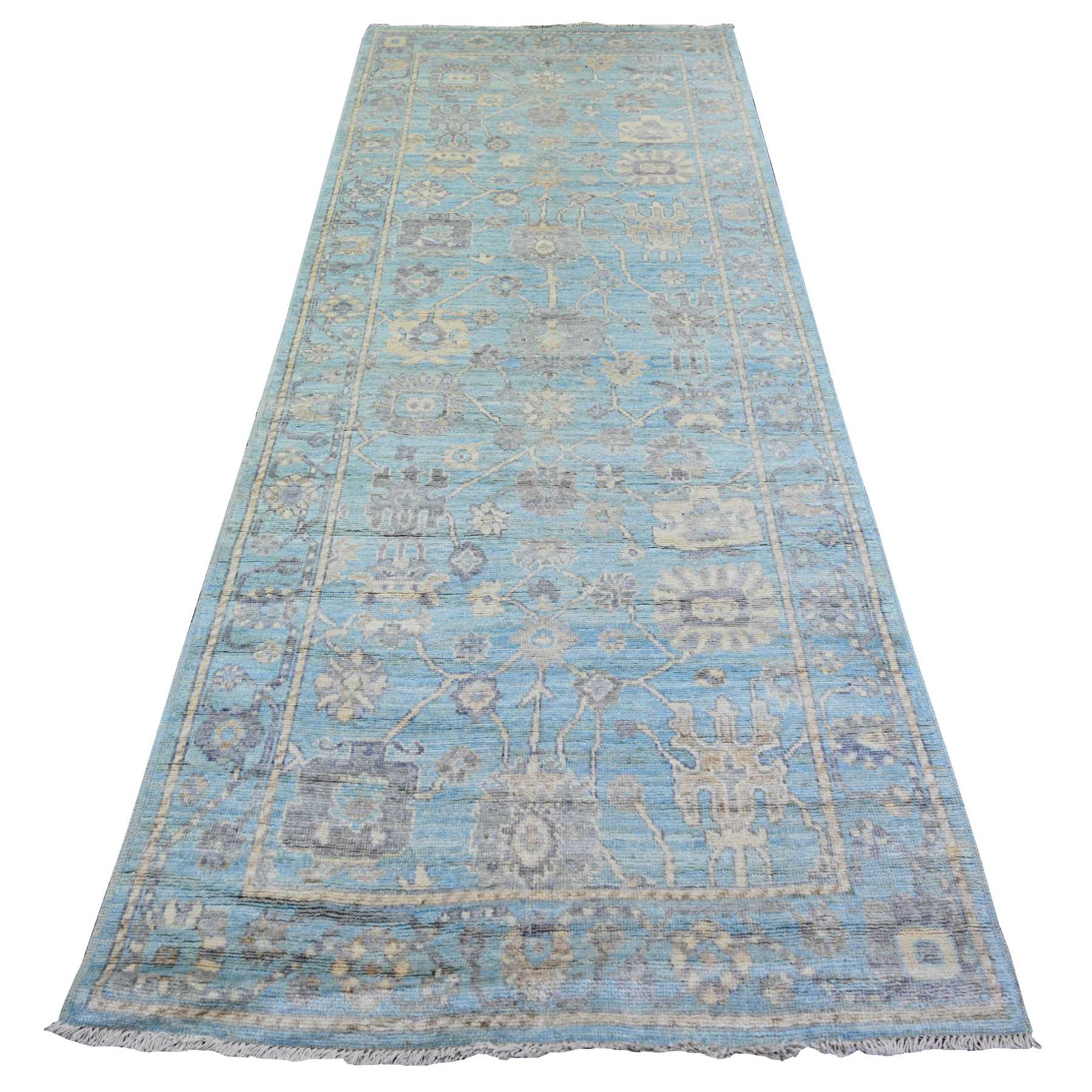 Oushak-And-Peshawar-Hand-Knotted-Rug-366485