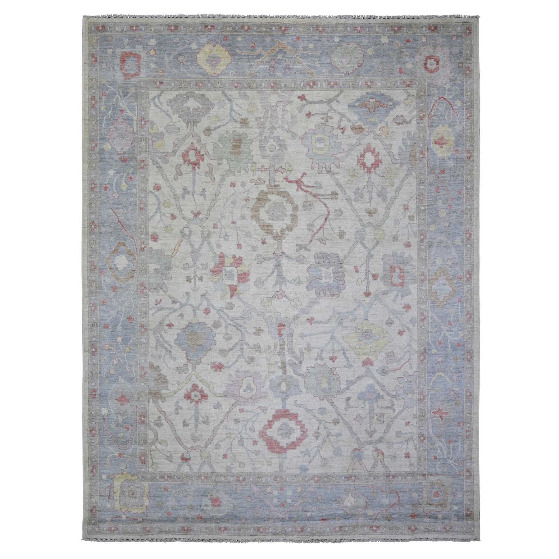 Oushak-And-Peshawar-Hand-Knotted-Rug-366800