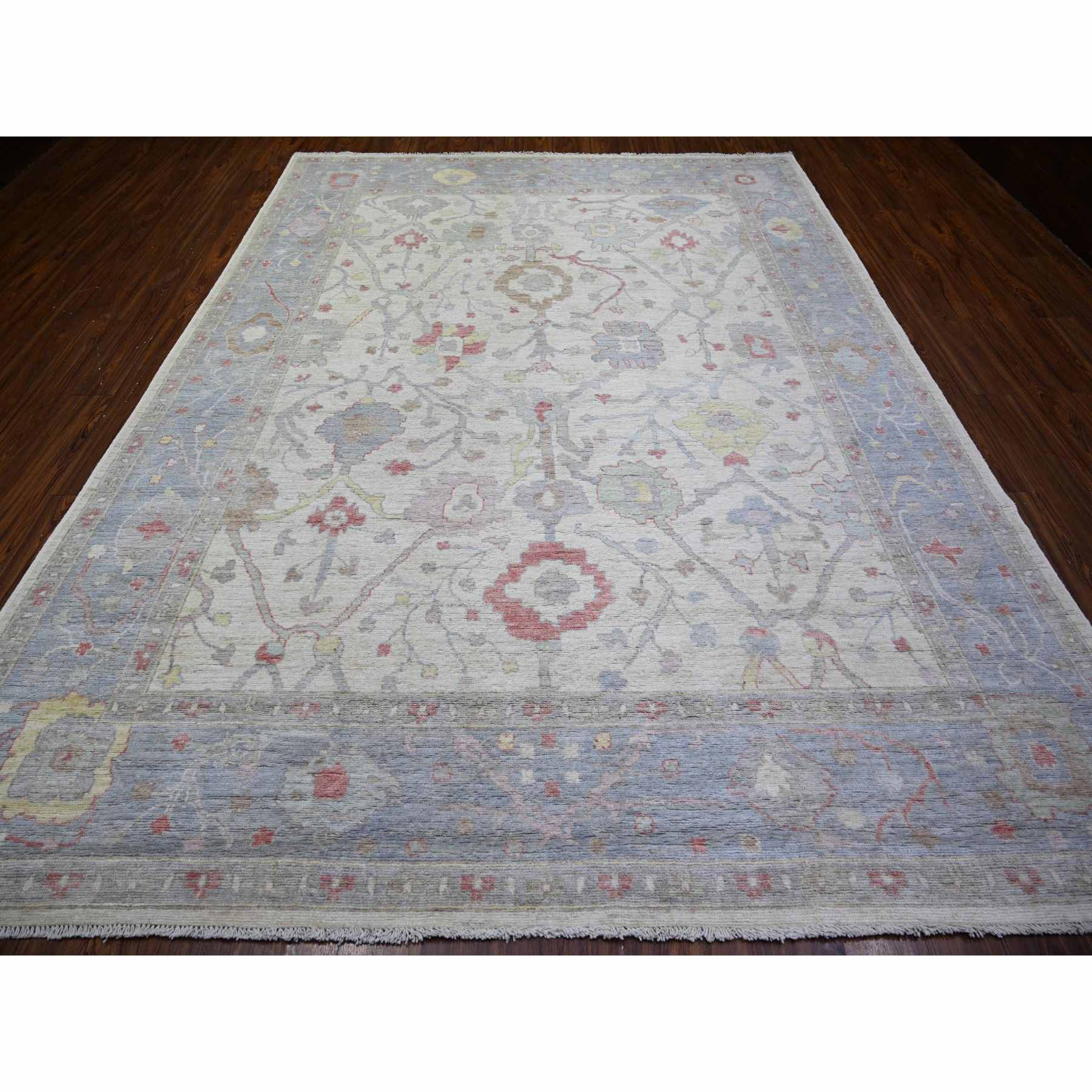 Oushak-And-Peshawar-Hand-Knotted-Rug-366800