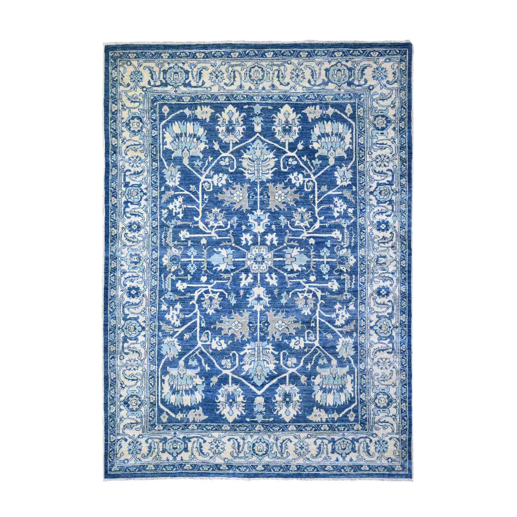 Oushak-And-Peshawar-Hand-Knotted-Rug-367020