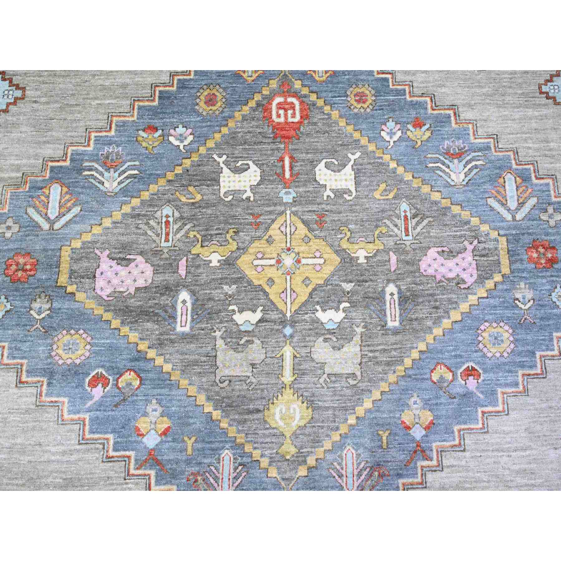 Oushak-And-Peshawar-Hand-Knotted-Rug-367030