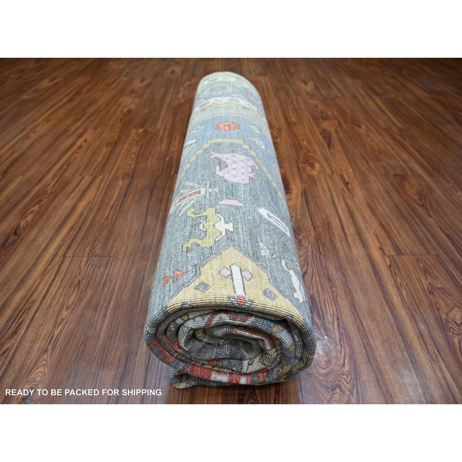 Oushak-And-Peshawar-Hand-Knotted-Rug-367030
