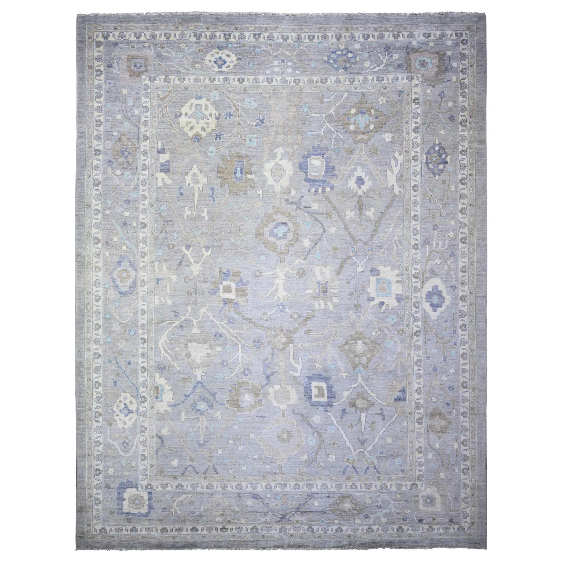 Oushak-And-Peshawar-Hand-Knotted-Rug-367235
